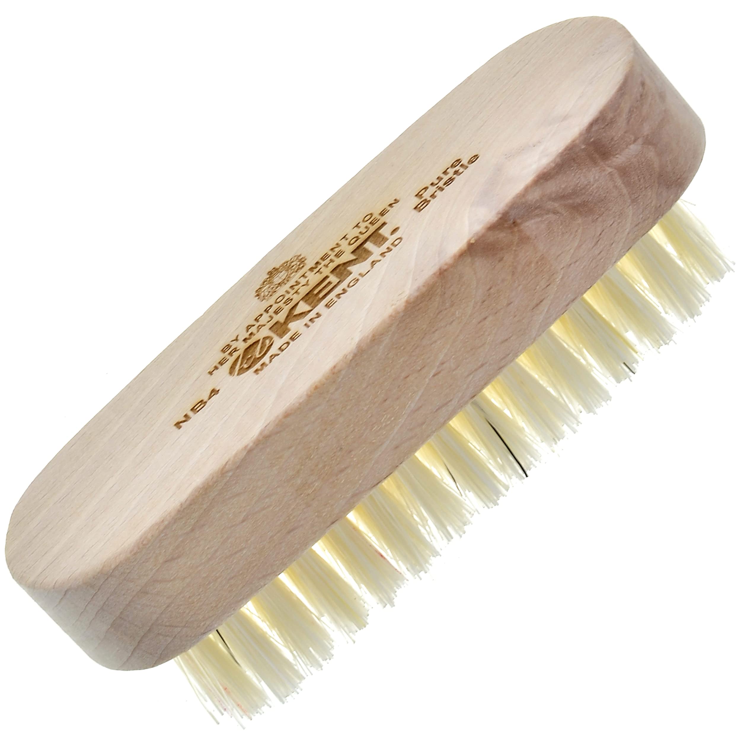 Kent NB4 Natural Bristle Fingernail Brush and Hand Scrub Brush for Nails. Beechwood Finger Nail Brush to Clean Nails and Nail Sc