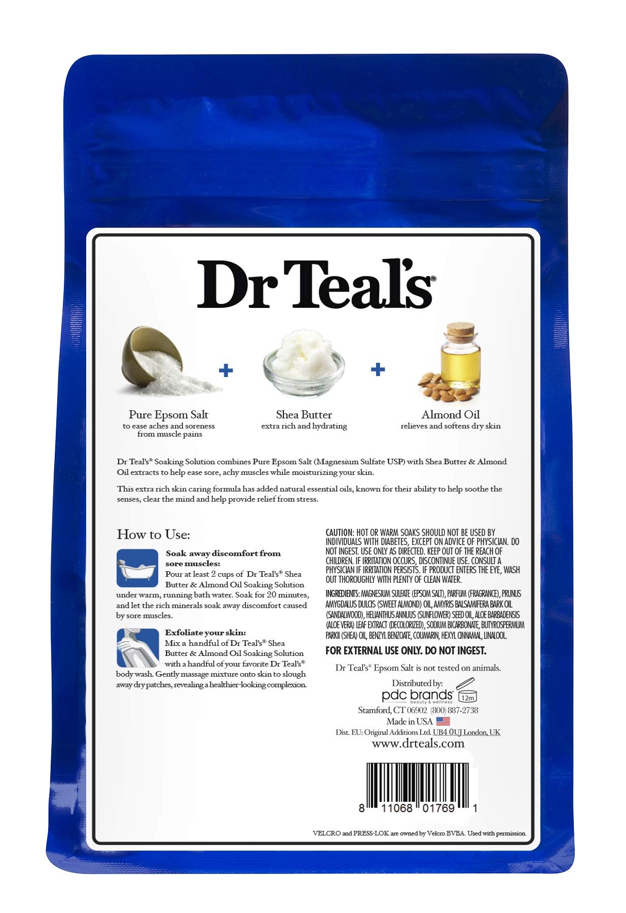 Dr. Teal'S Shea Butter & Almond Oil Bath Soak Gift Set (4 Pack, 3Lbs Ea.) - Soften And Moisturize Formula Blended With Pure Epso