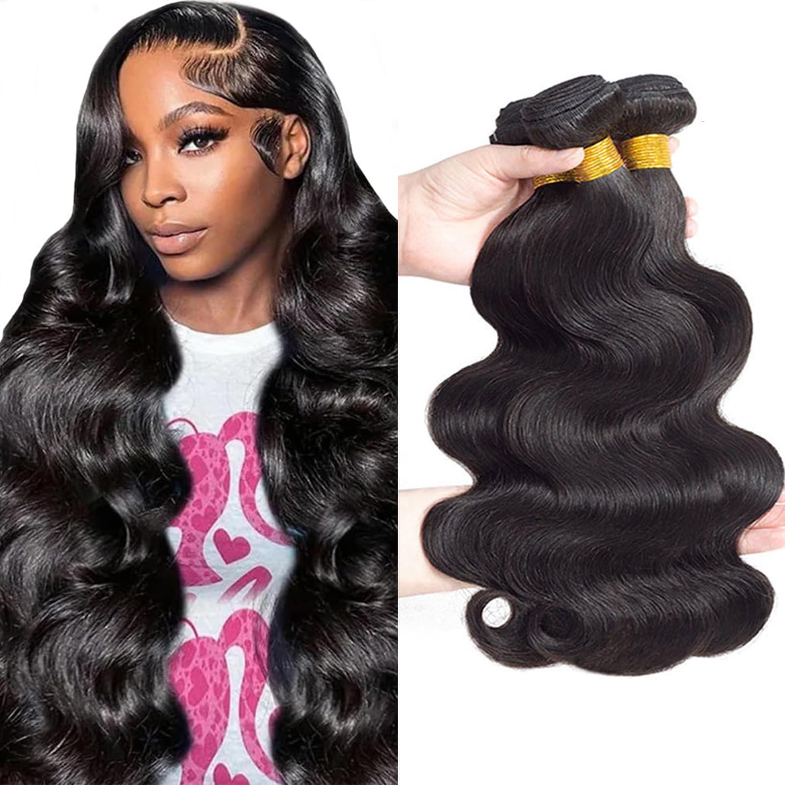 12A Body Wave Bundles Human Hair 24'' 24'' 24'' 300G 100% Unprocessed Brazilian Virgin Hair Body Wave 3 Bundles Human Hair Weave
