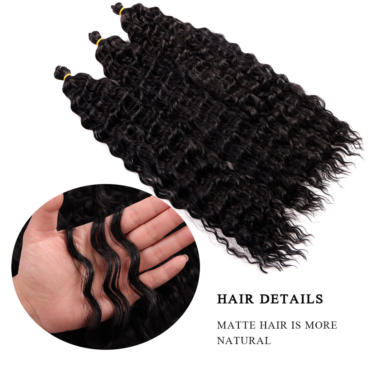 MAYSA Ocean Wave Crochet Hair 22inch Curly Crochet Hair Extensions 6Packs Soft Synthetic Wavy Crochet Hair Extensions for Women