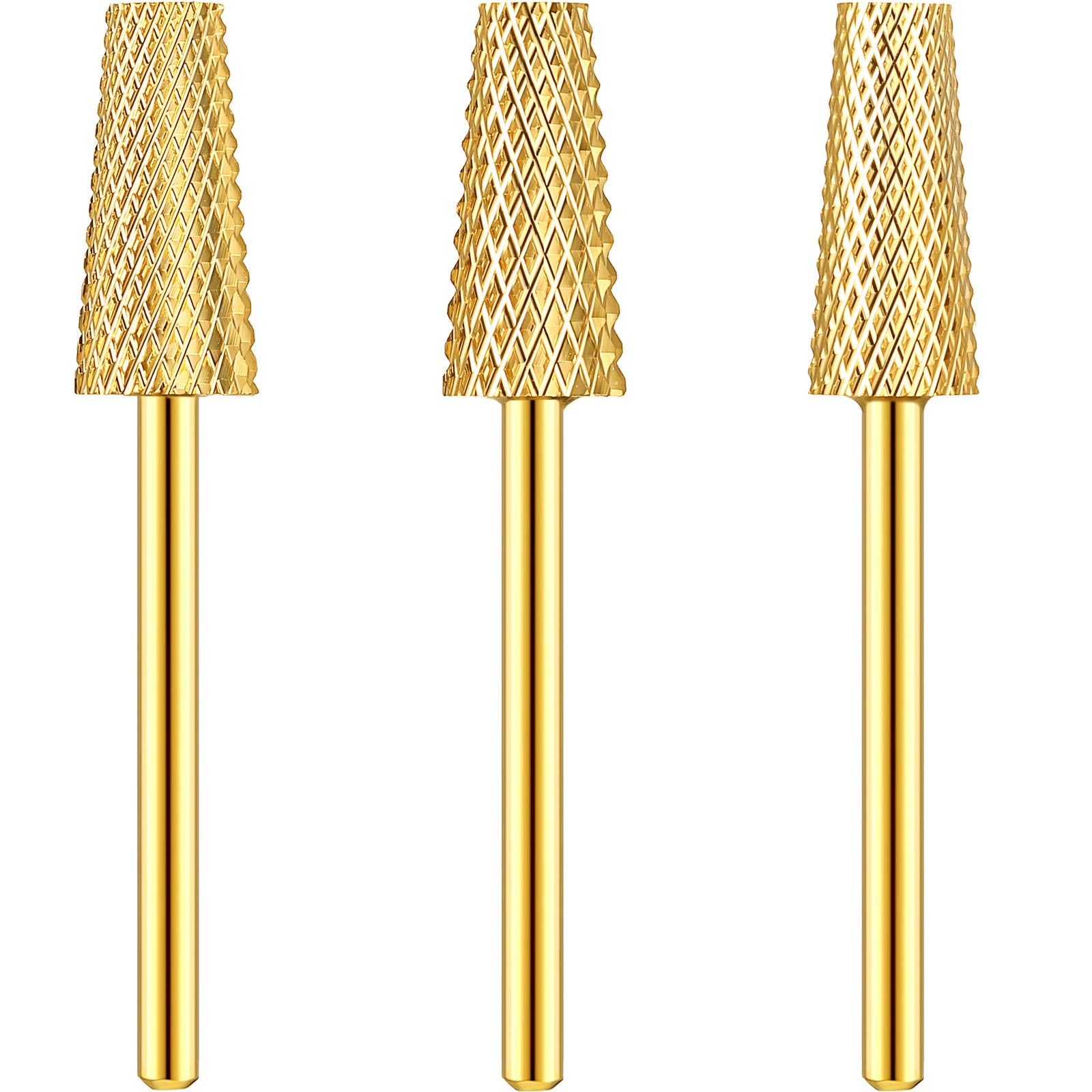 3 Pieces Tapered Barrel Carbide Nail Drill Bit, 3 Sizes Carbide Nail Drill Bit Acrylic Nail File Drill Bit Cuticle Drill Bits, N