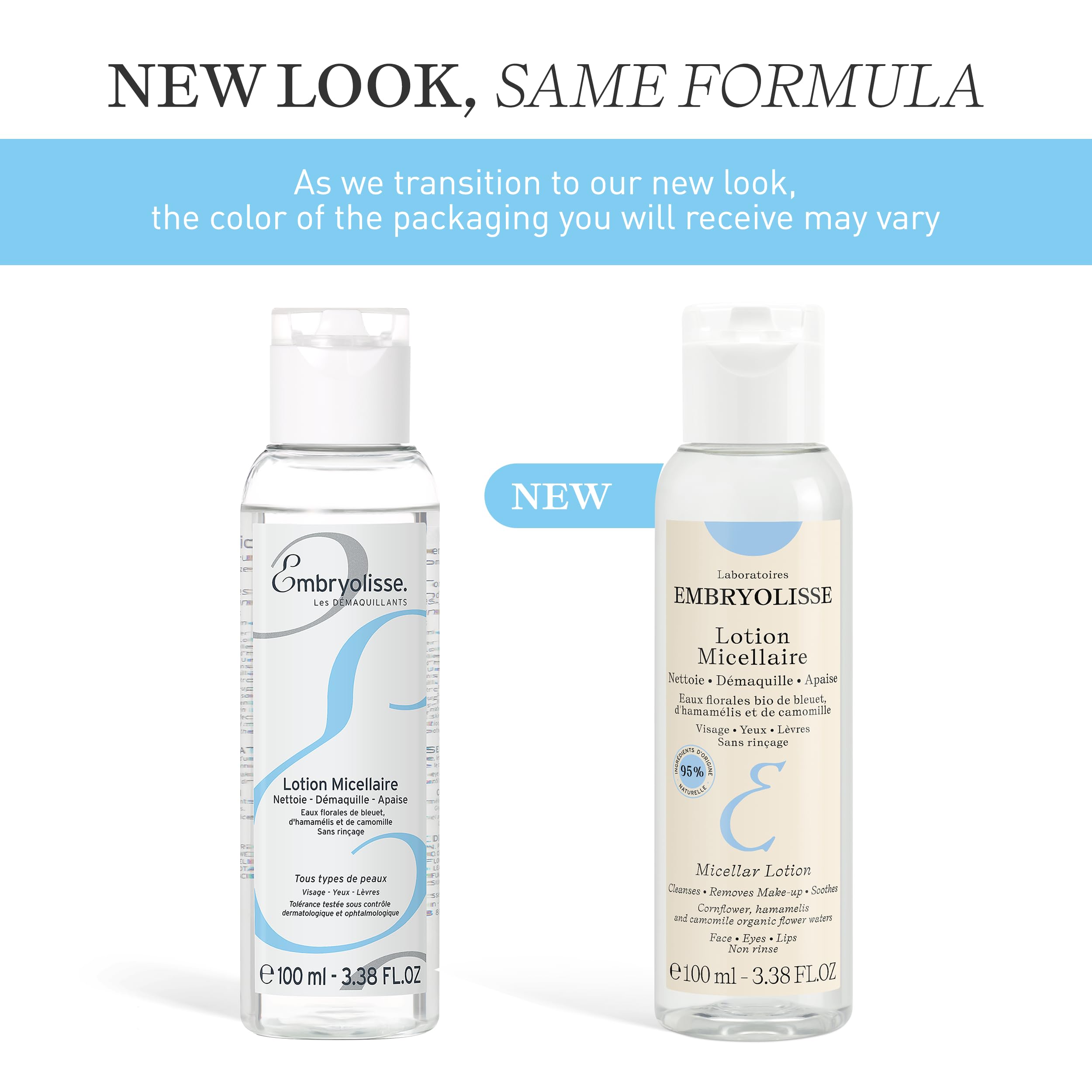 Embryolisse Gentle Micellar Lotion For Face And Eyes. Natural Floral Water Makeup Remover & Cleansing Care With Chamomile, Cornf