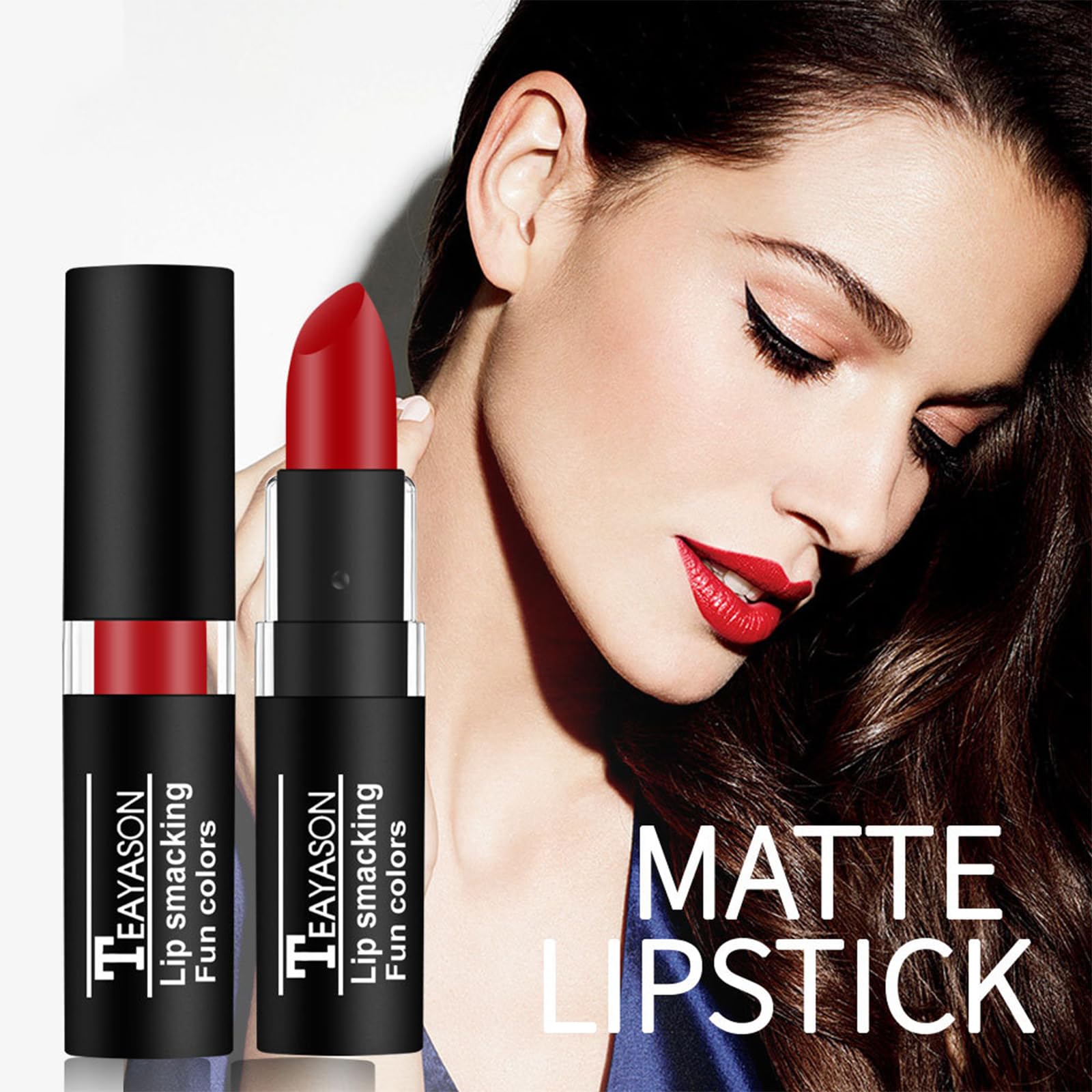Akary White Matte Lipstick Lip Gloss Long Lasting, Camo Face Paint Cream-Blendable Stick Goth Lipstick Makeup, Body Paint Profes