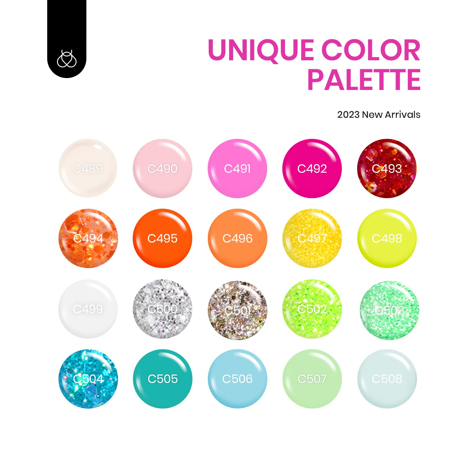 Beetles Spring Gel Nail Polish Set, 23 Pcs 20 Colors Neon Glitter Hot Pink Yellow Orange Blue Clear Sparkle Gel Nail Polish Kit