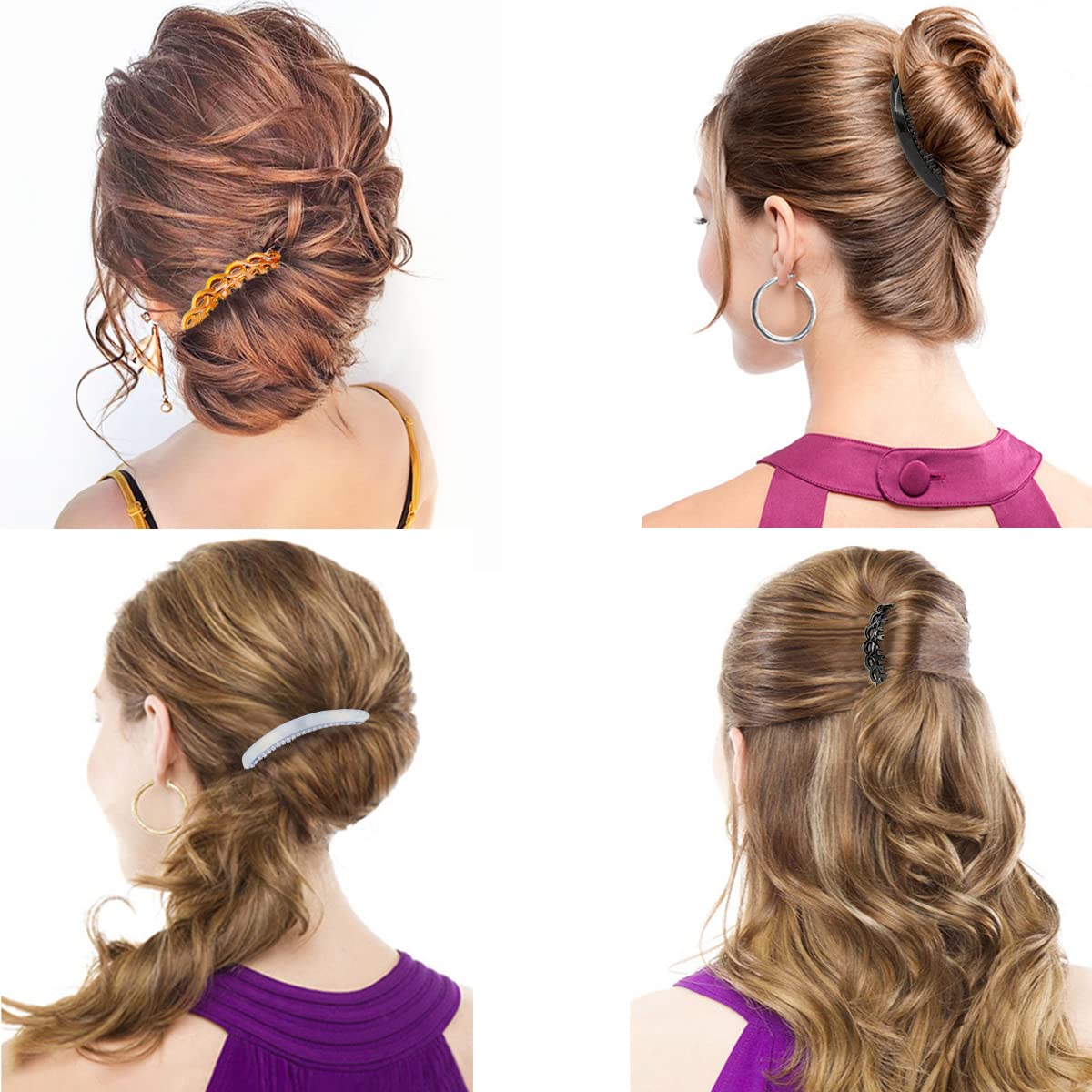 24 Pieces Hair Side Combs French Twist Hair Combs Lightweight Plastic 11/25 Teeth Comb For Women Girls Hairstyle Accessories(11