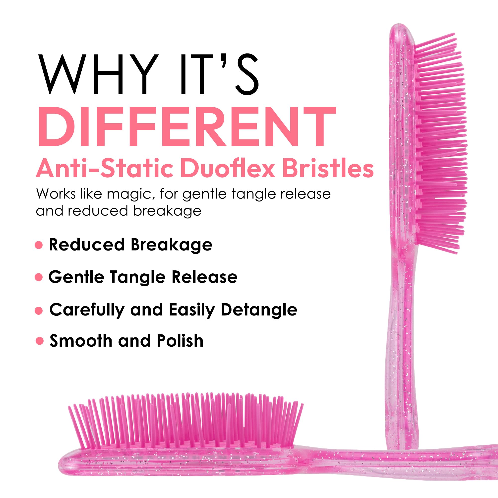 Detangling Brush For All Wet Or Dry Hair Types - Pain-Free Brushing, Vented Hair Brush - Lightweight Handle With Extreme Flex To