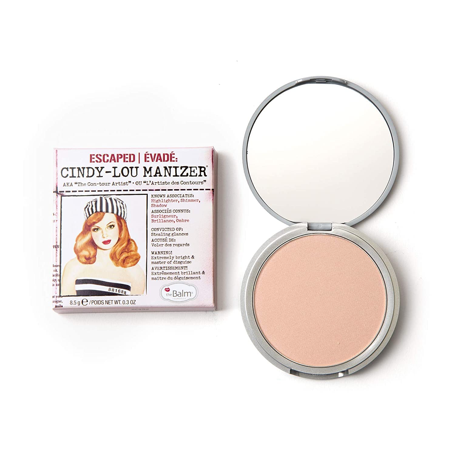 theBalm CindyLou Manizer PeachyPink Highlighter, Shadow & Shimmer, Subtle Glow