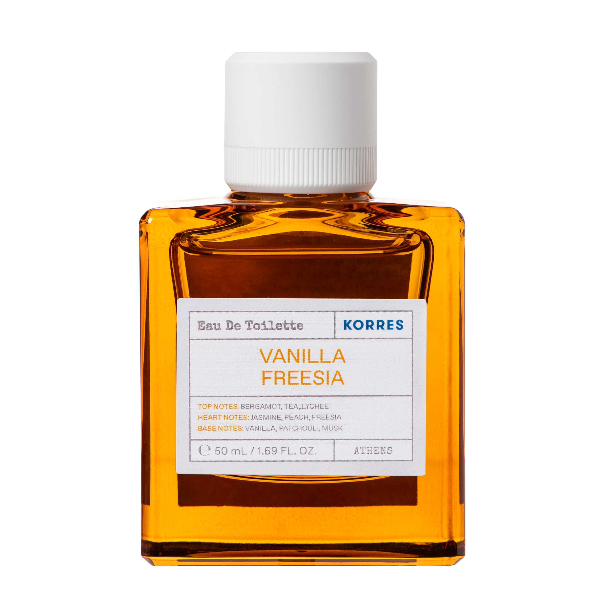 KORRES Eau De Toilette, Vanilla Freesia Fragrance Spray, Unisex Perfume With Lychee, Peach, Crisp Bergamot, Warm Vanilla And Pat