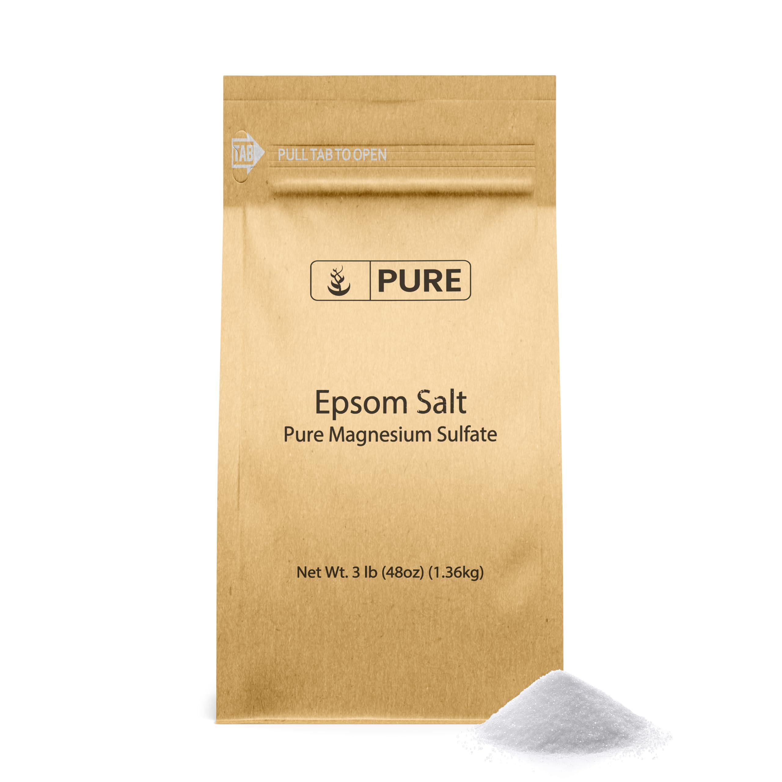 Pure Original Ingredients Epsom Salt, 3 Lb, Pure Magnesium Sulfate, Food Grade, Bathing & Soaking