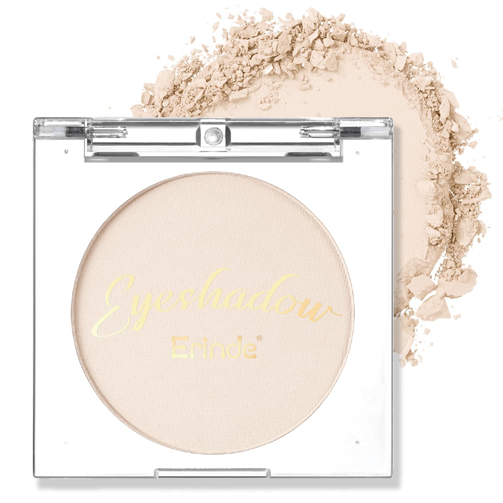 Erinde Single Beige Matte Eyeshadow Palette, Velvet Eye Shadow Compact Powder Primer Base Makeup, Neutral Nudes Naked Matte Pres