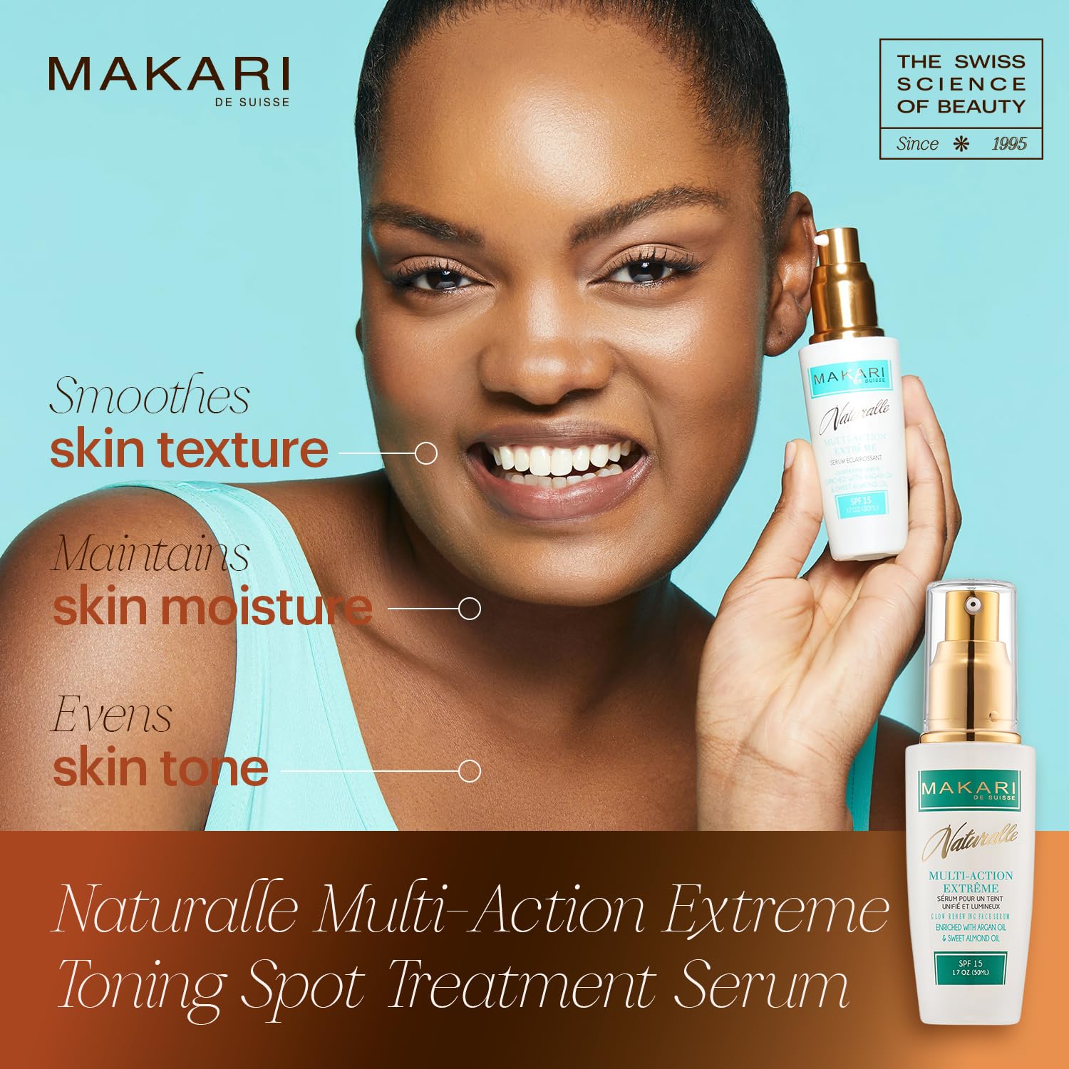 Makari Naturalle Multi-Action Extreme Skin Brightening Serum (1.7 oz) | Brightening Treatment for Dark Spots and Under Eye Circl