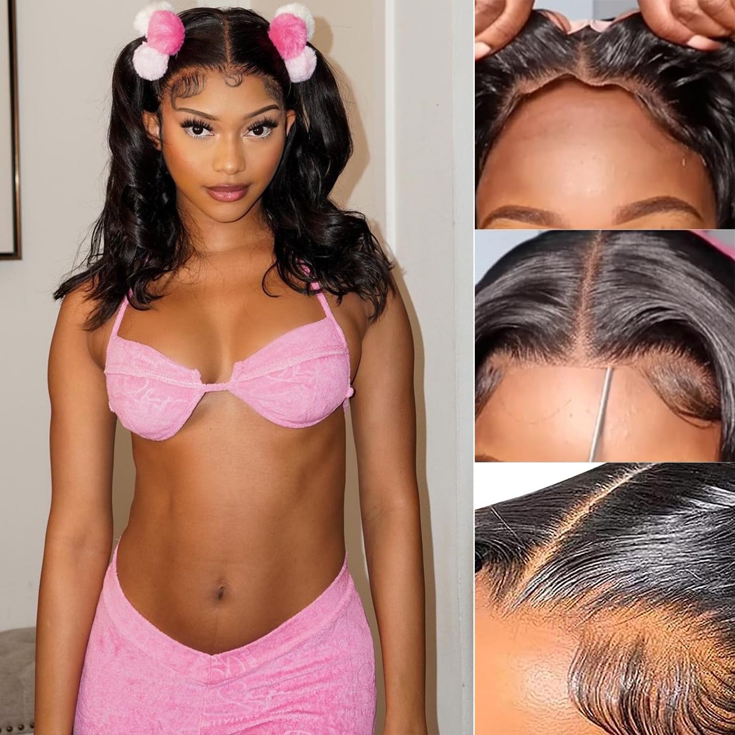 Gabrielle 14 Inch Glueless Human Hair Wig Body Wave Lace Front Wigs Human Hair Pre Plucked Pre Cut Glueless Wig Hd Lace Closure