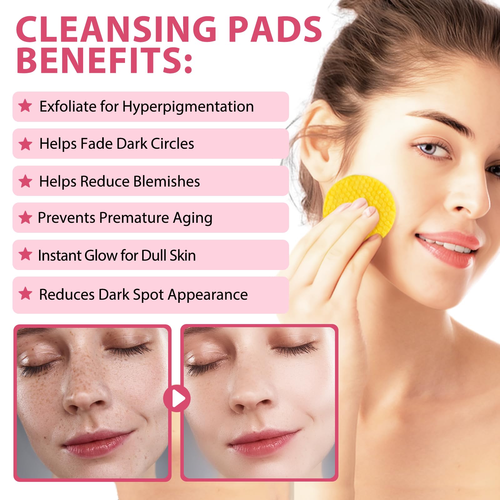 Generic Turmeric Kojic Acid Cleansing Pads,Turmeric Cleansing Pads Helps Balance Skin Oil And Water,Turmeric Cleansing Pads For
