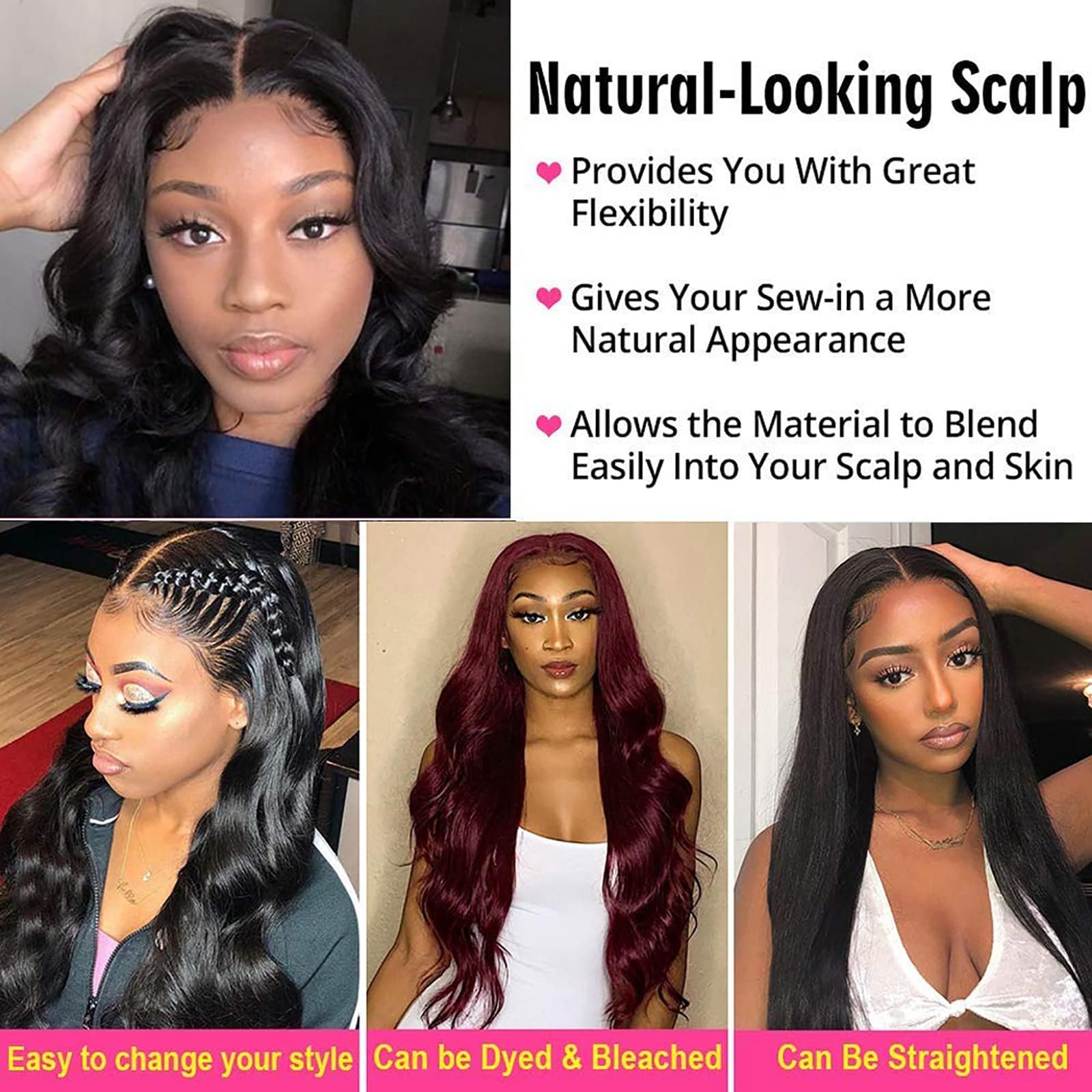 4X4 Lace Front Wigs Human Hair Pre Plucked With Baby Hair 150% Density 32 Inch Body Wave Brazilian Virgin Frontal Human Hair Wig