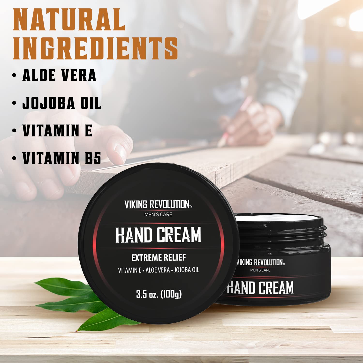 Viking Revolution Mens Hand Cream For Men - Hand Cream For Dry Cracked Hands Repair Cream - Dry Hand Cream For Dry Hands Balm -