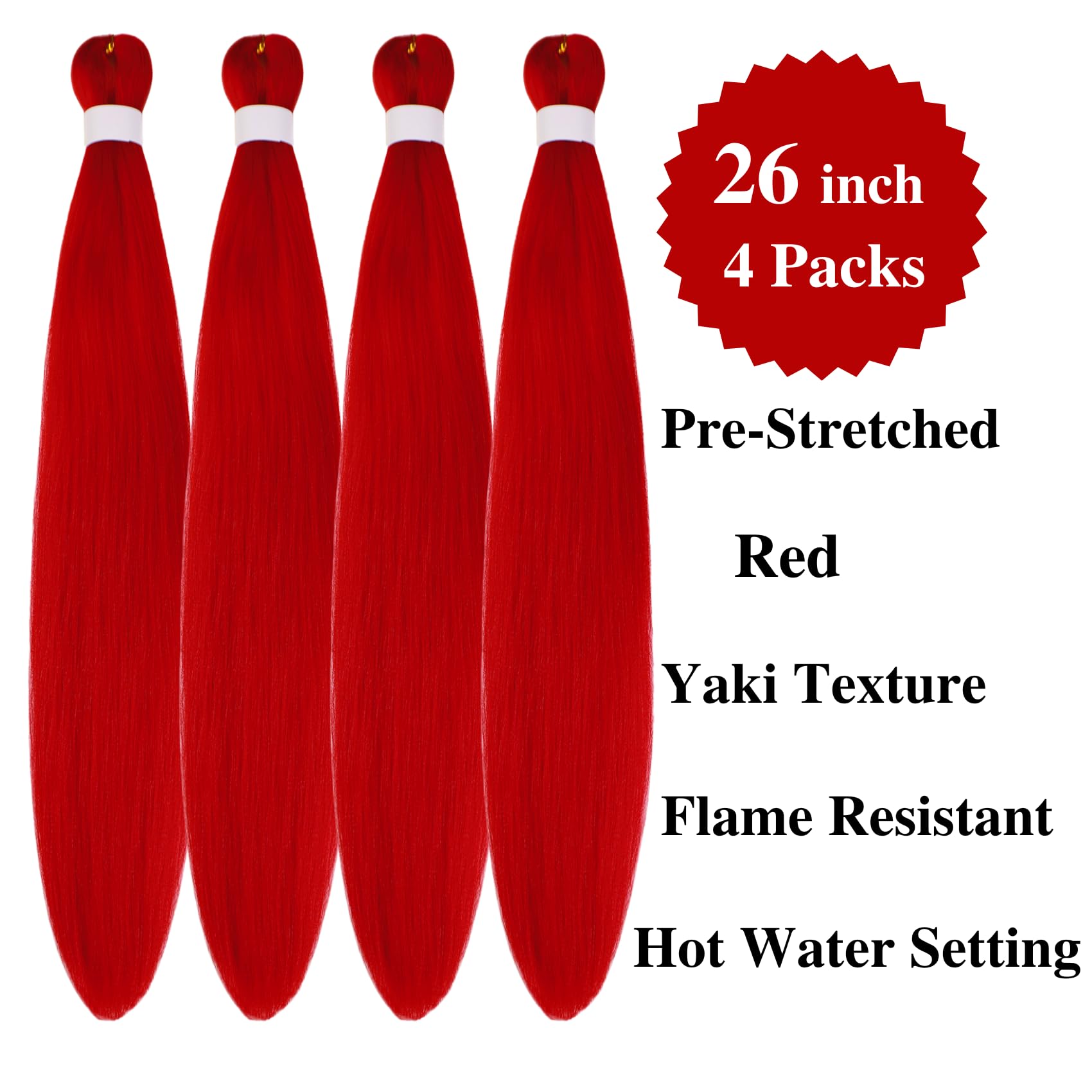 Red Braiding Hair Pre stretched Boho Hair for Mermaid Braiding Hair Extensions Micro Curl Boho Braids Curly Crochet Bohemian Bra
