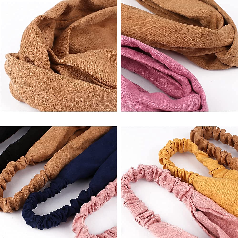 Ahoney 20 Pack Headbands For Women Knotted Headbands Twist Stretchy Hair Bands For Girls Cross Turban Plain Headwrap Yoga Workou