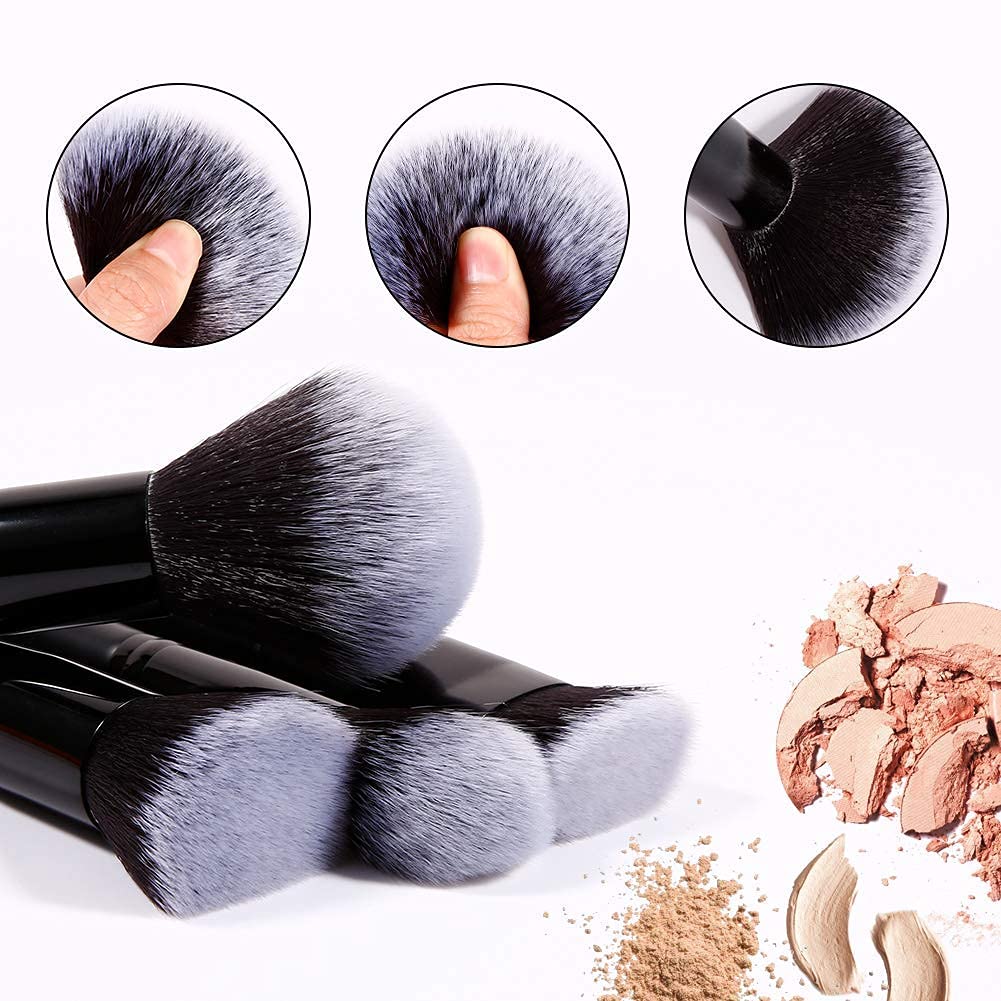 Ducare Makeup Brushes 15Pcs Premium Synthetic Kabuki Makeup Brush Set, Professional Foundation Concealers Powder Blush Blending