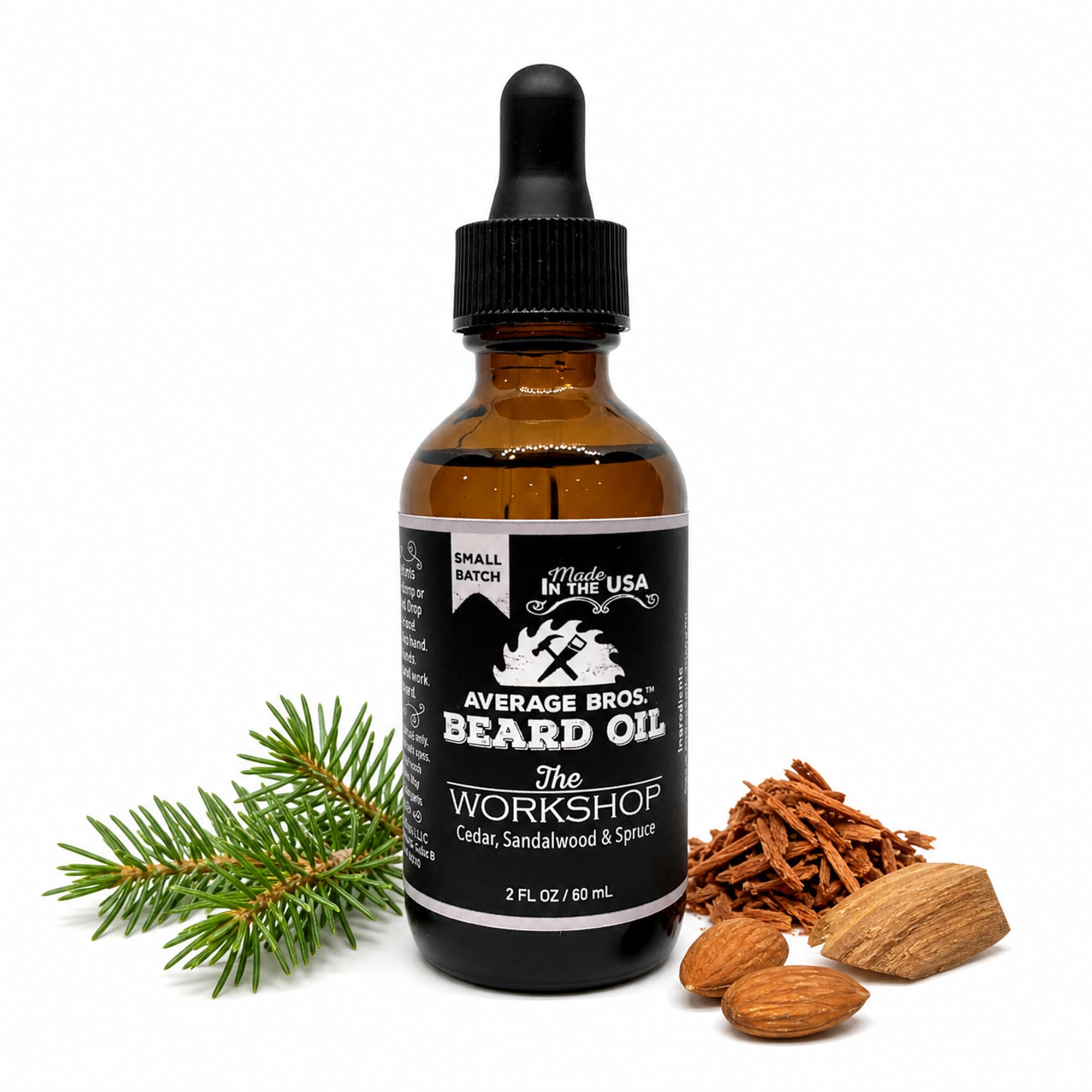 Average Bros The Workshop Beard Oil for Men, Cedar, Sandalwood and Spruce