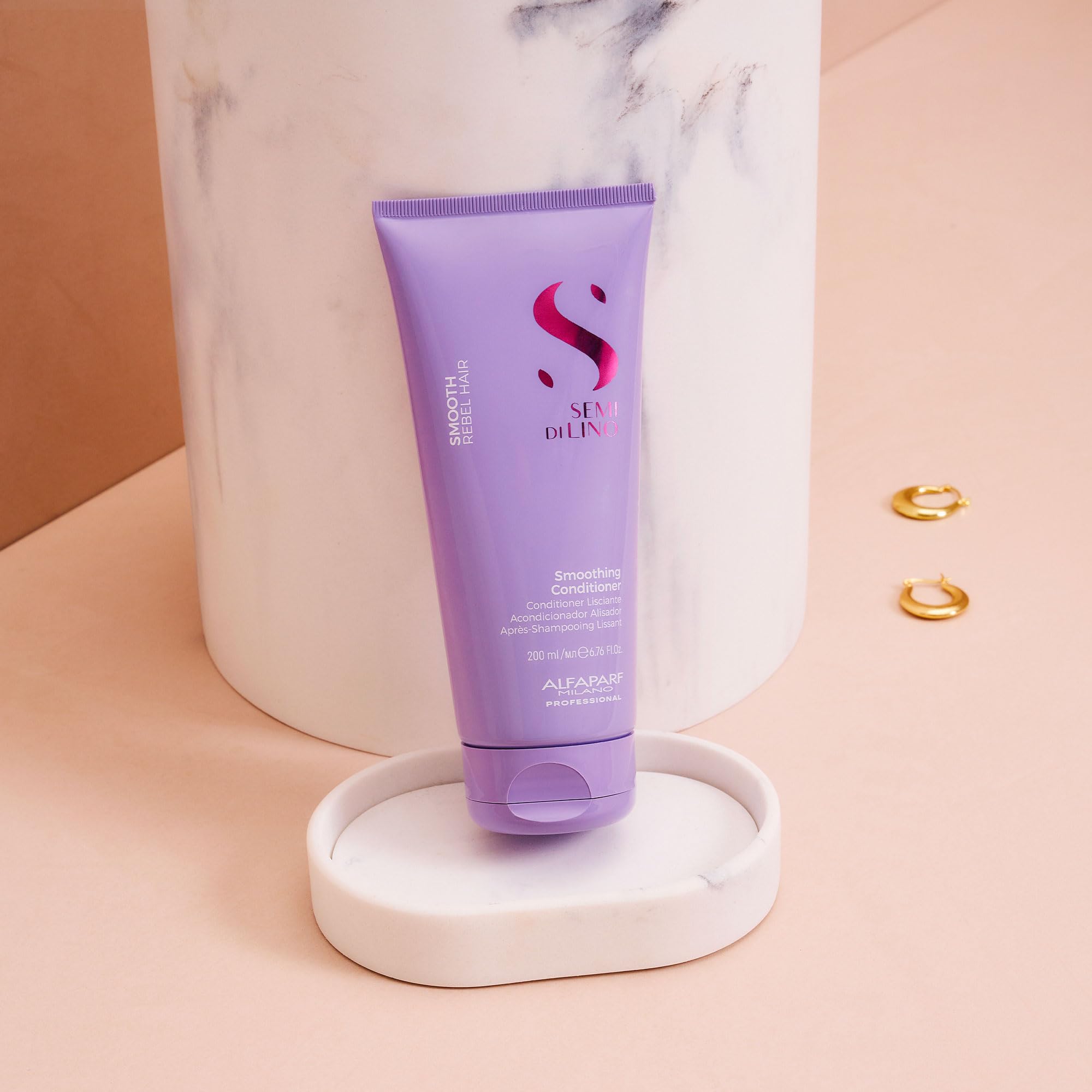 Alfaparf Milano Semi Di Lino Smooth Conditioner For Frizzy And Rebel Hair - Detangles Hair - Controls Frizz - Straightens And Hy