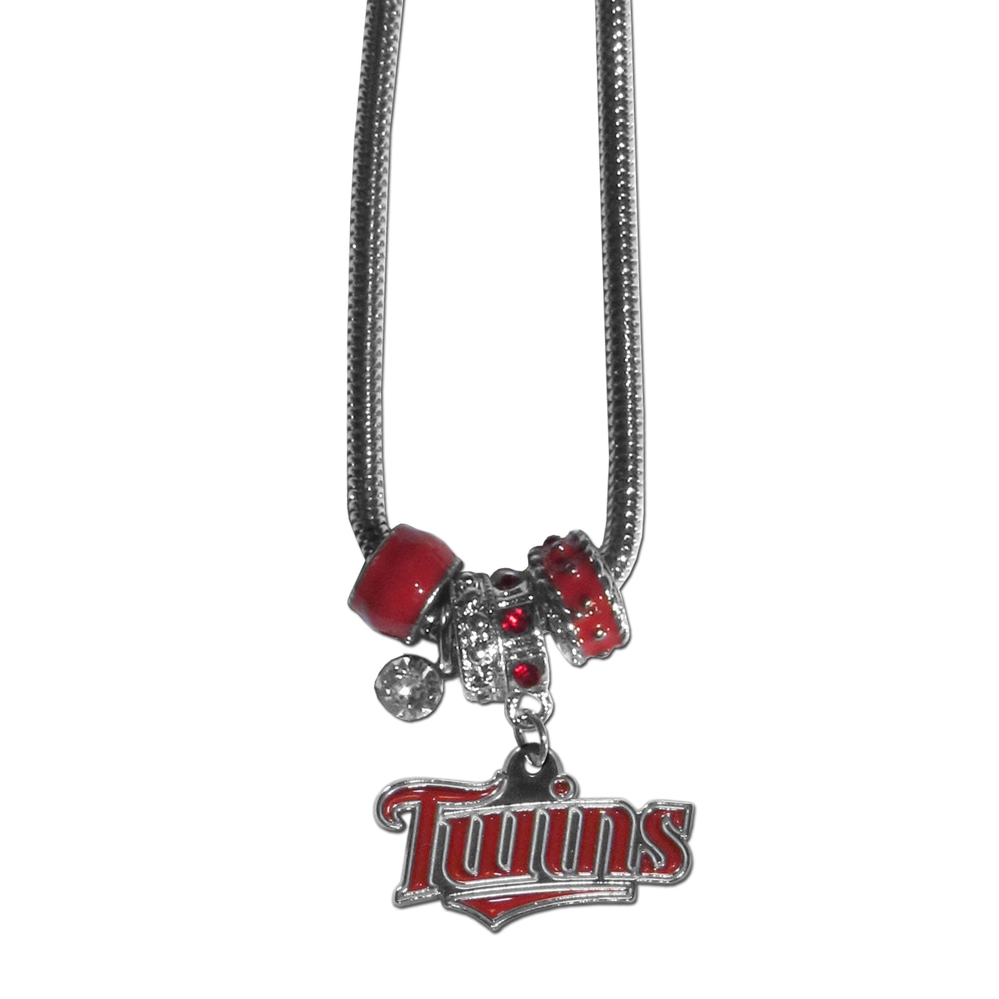 Siskiyou Sports MLB Minnesota Twins Necklace Euro Bead Style, Team Colors, One Size