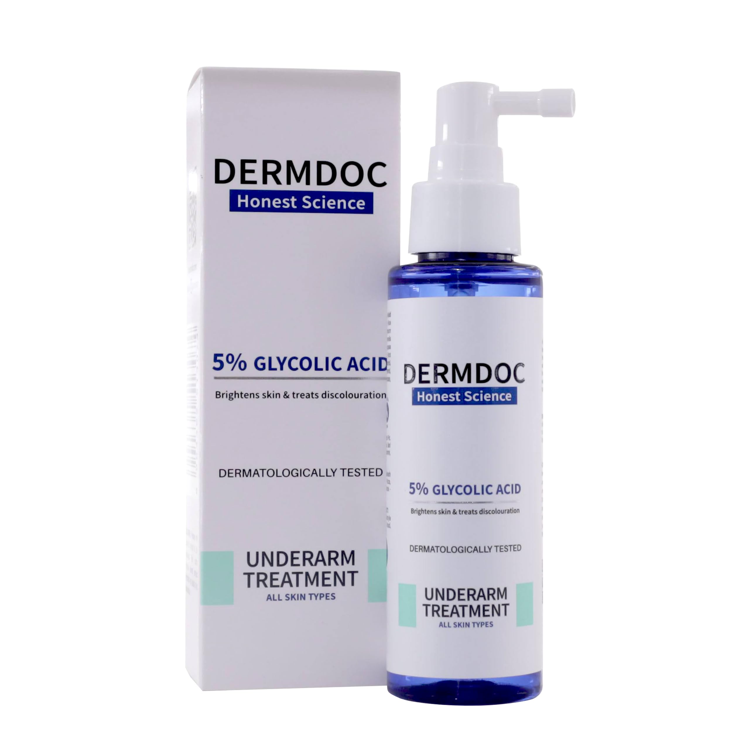 Dermdoc 5% Glycolic Acid Underarm Brightening Spray Treatment (100 Ml)|Multipurpose Exfoliating Toner For Dark Spots On Face & B