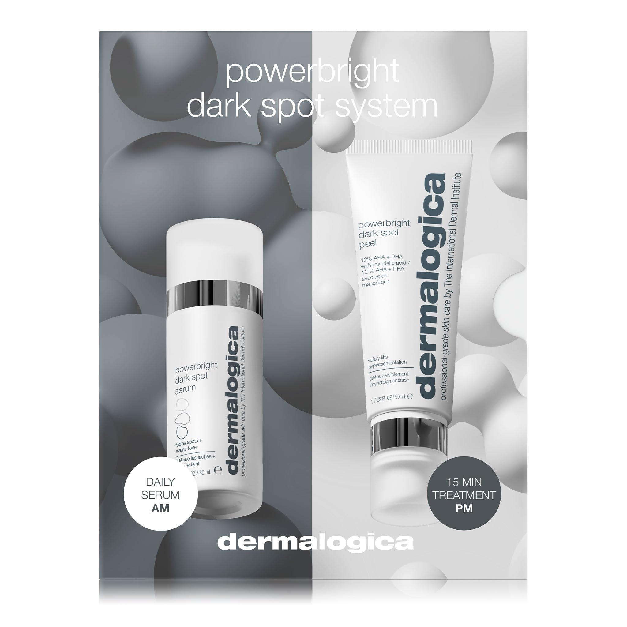 Dermalogica PowerBright Dark Spot System Skin Care Kit, Includes Face Serum and Peel - Fade, Lift, and Prevent Dark Spots and Hy