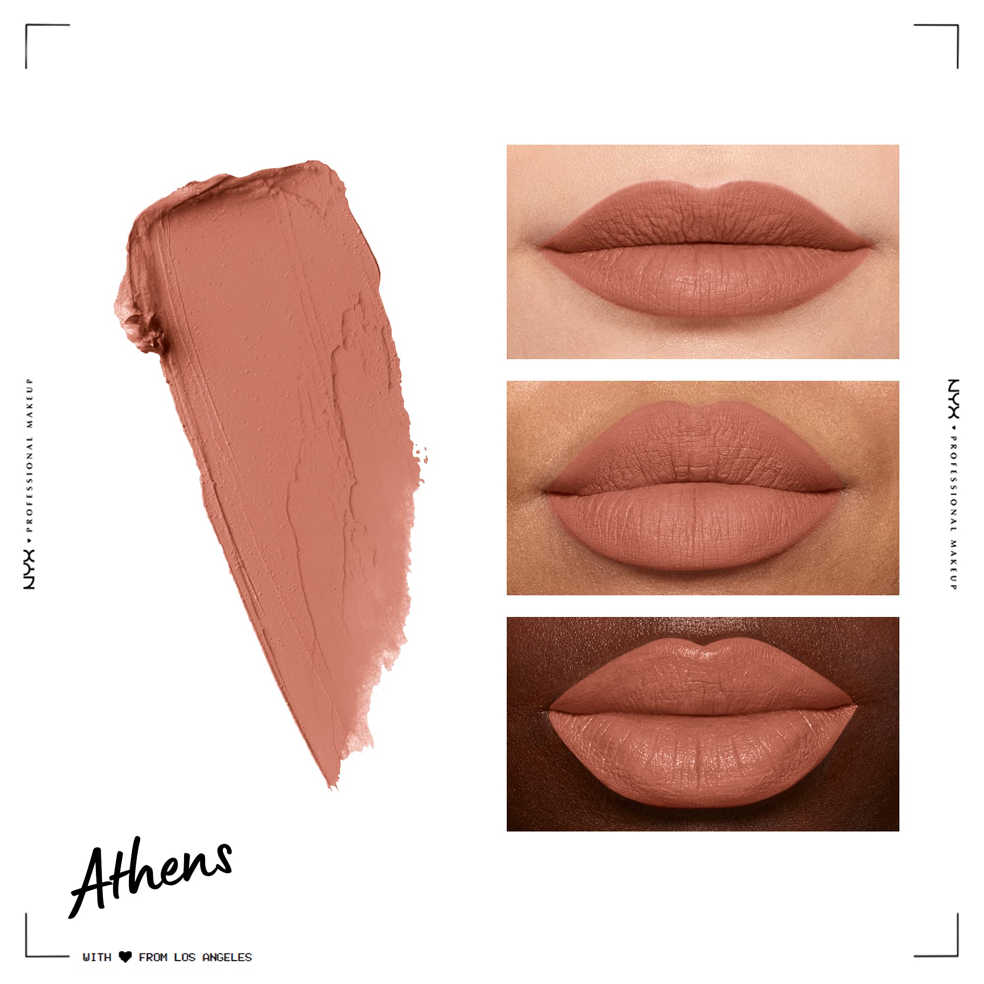 Nyx Professional Makeup Soft Matte Lip Cream, Lightweight Liquid Lipstick - Athens (Matte Peach Beige)