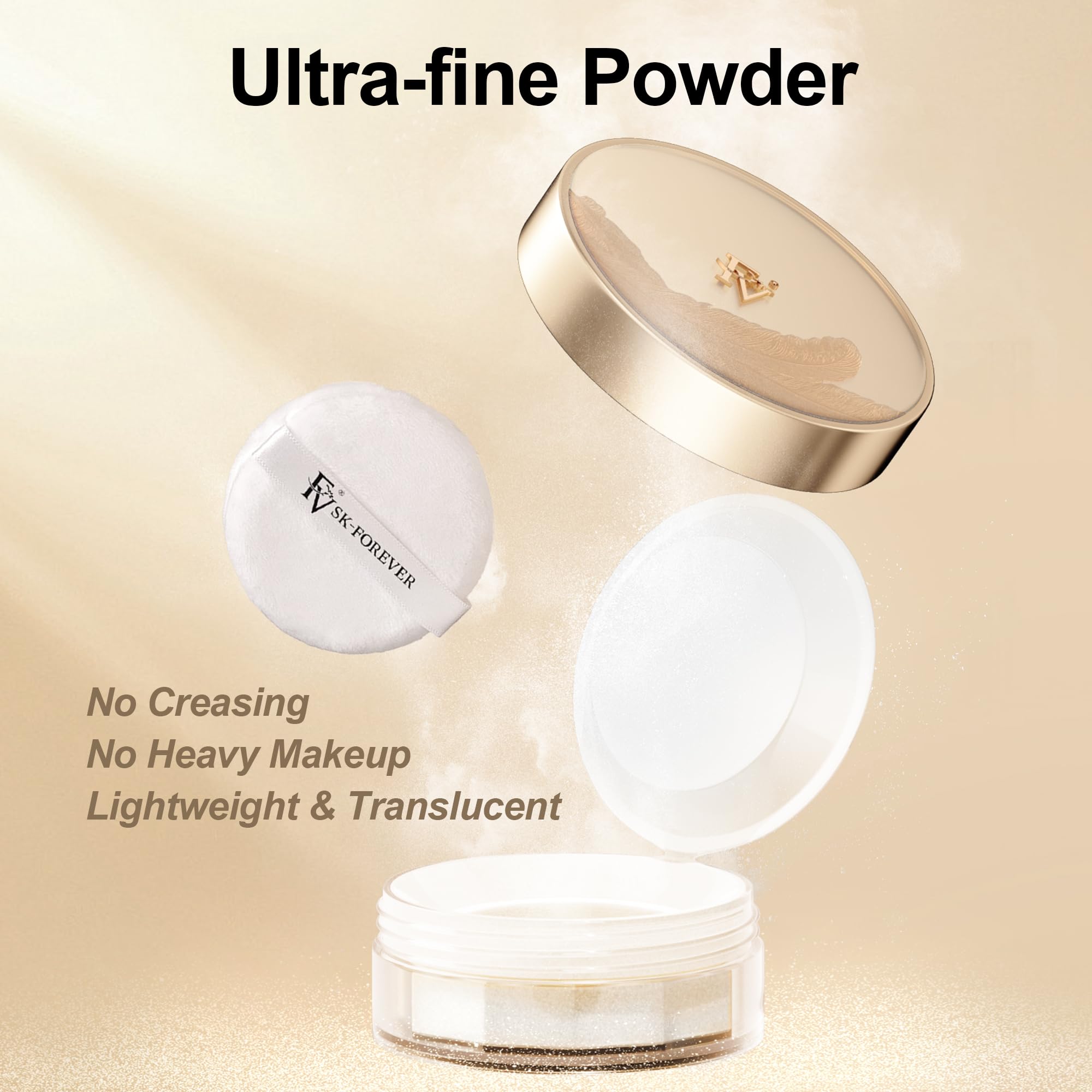 Translucent Setting Powder, Fv Loose Powder For Oil Control, Shimmer Finishing Powder, Matte Finish Baking Powder Makeup, Lightw