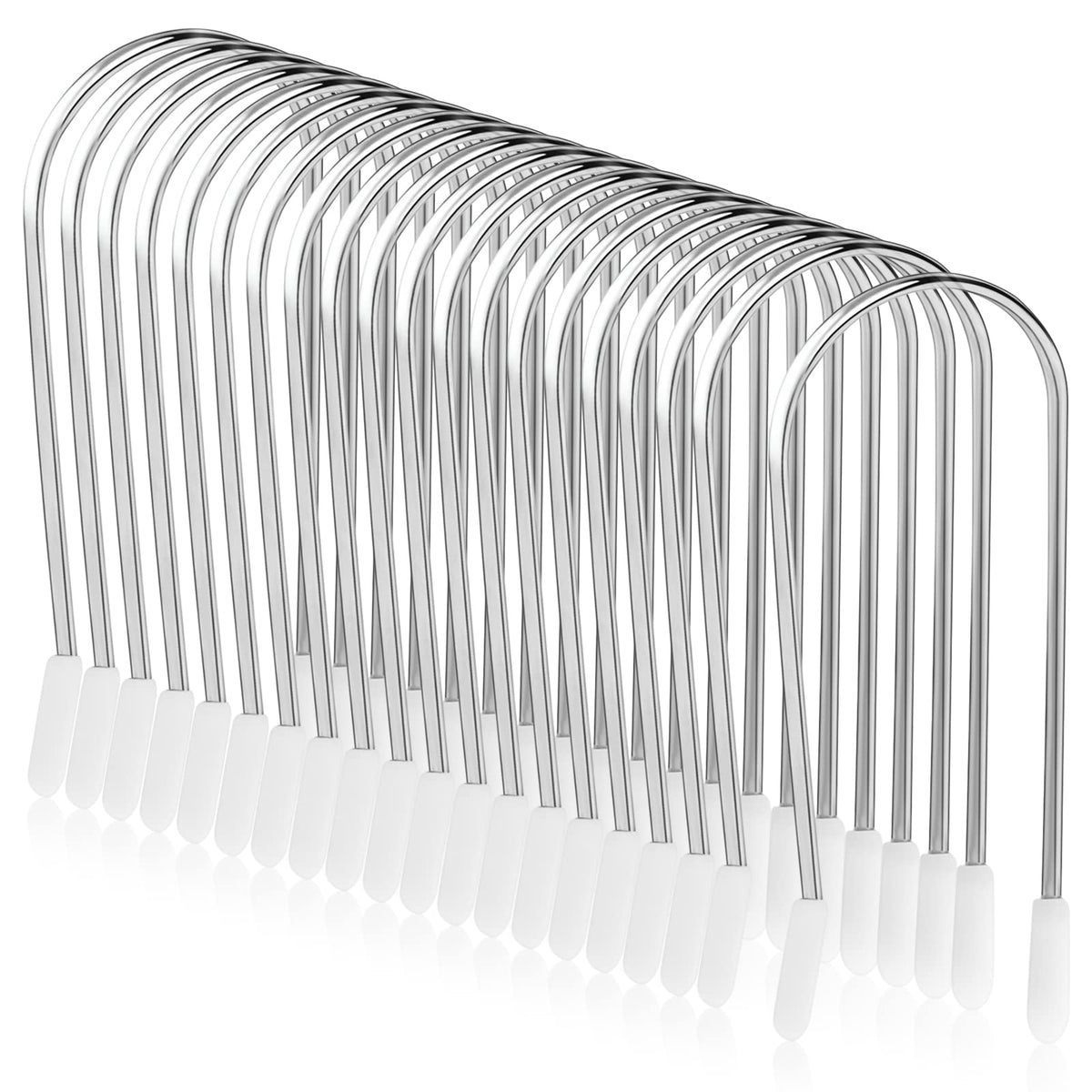 Vin Beauty 20 Pieces Hot Curler Clips Replacement, Stainless Steel Hair Roller Pins for Long Hair, J-Shaped Design Fit 1 1/2 Inc