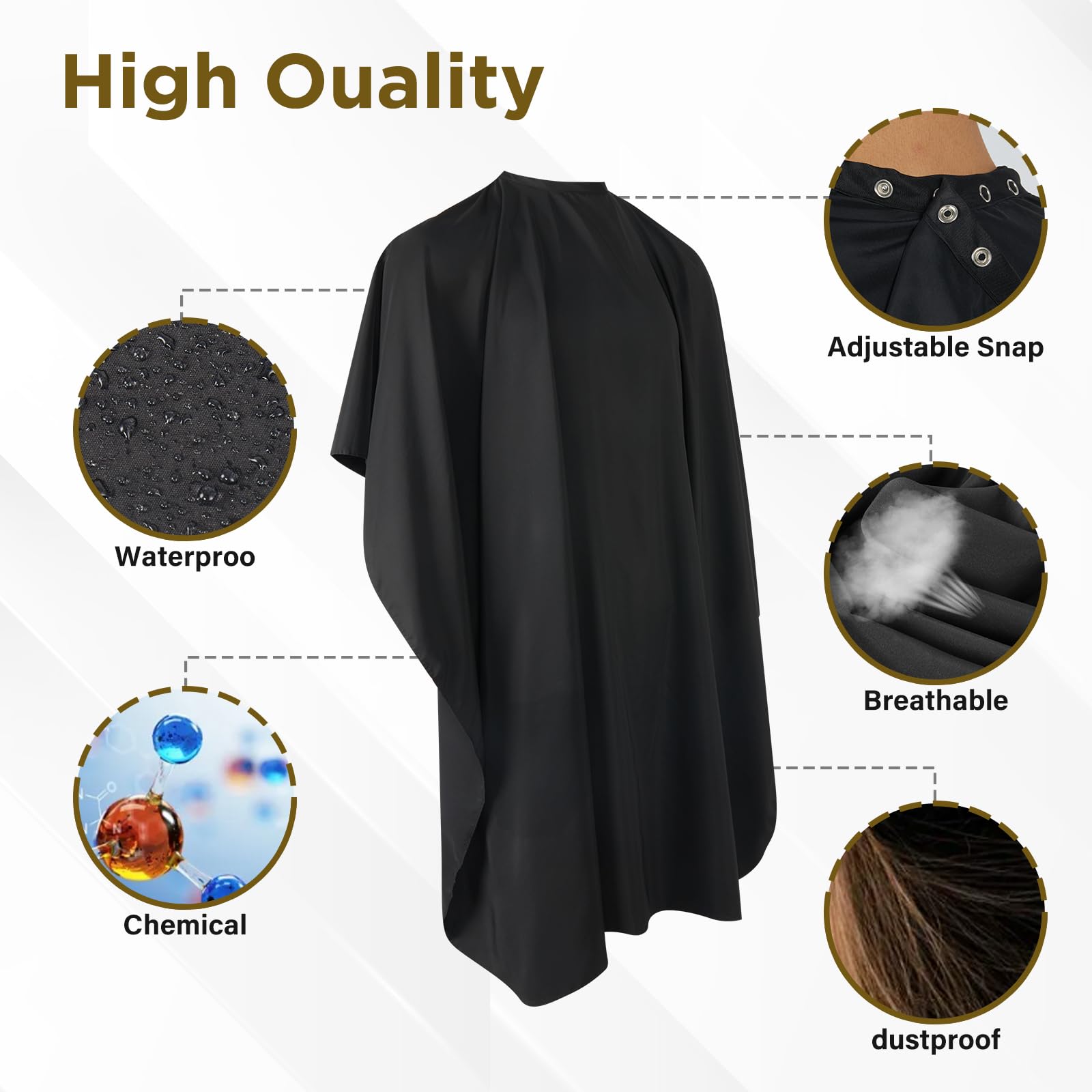 Llezza Professional Salon Hair Cutting Cape, Barber Cape For Men/Women, Adjustable Snap Button With Waterproof Hairdressing Salo
