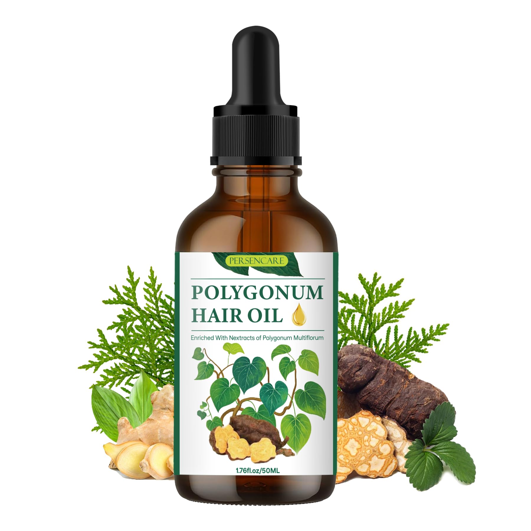 VAEYAE Natural Polygonum Multiflorum Hair Essential Oil, Nourish the Scalp & Strengthen Hair Roots, Usma Grass Promote Hair Grow
