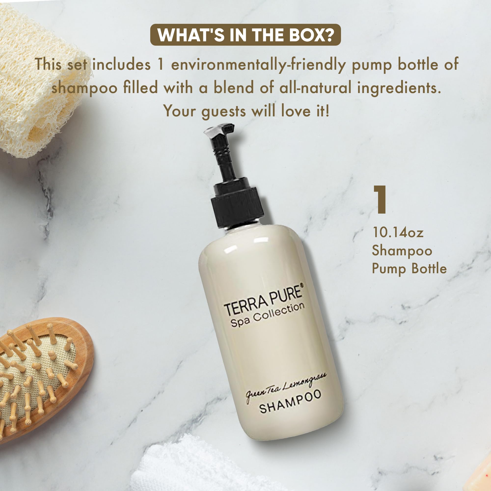 Terra Pure Shampoo Spa Collection 10.14 oz Pump Bottle - Hotel Amenities