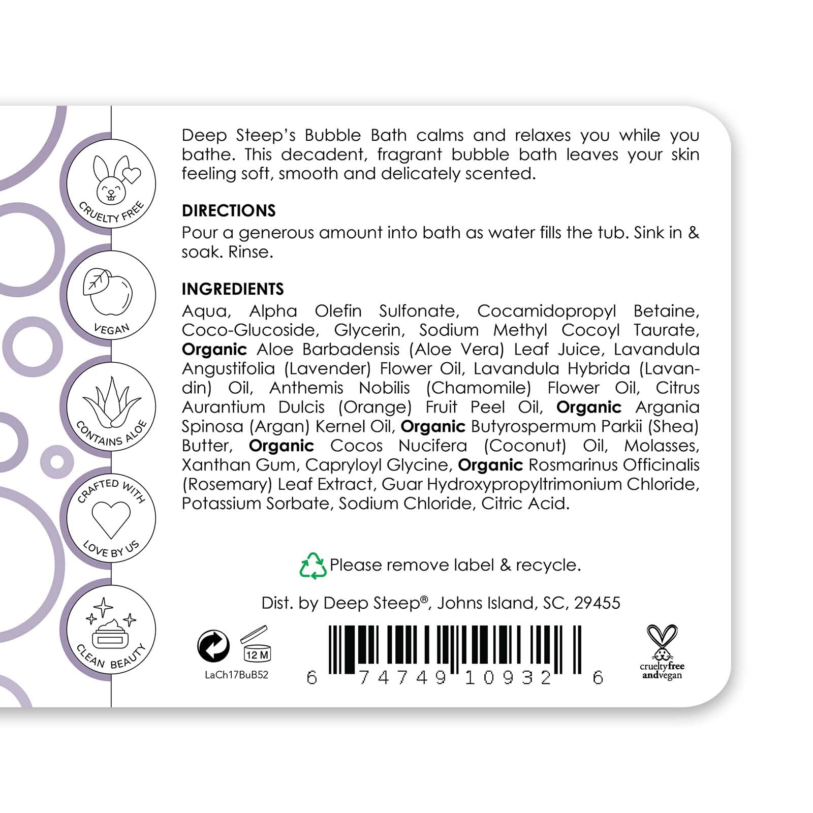 Deep Steep Bubble Bath, 17 Oz (Lavender Chamomile)