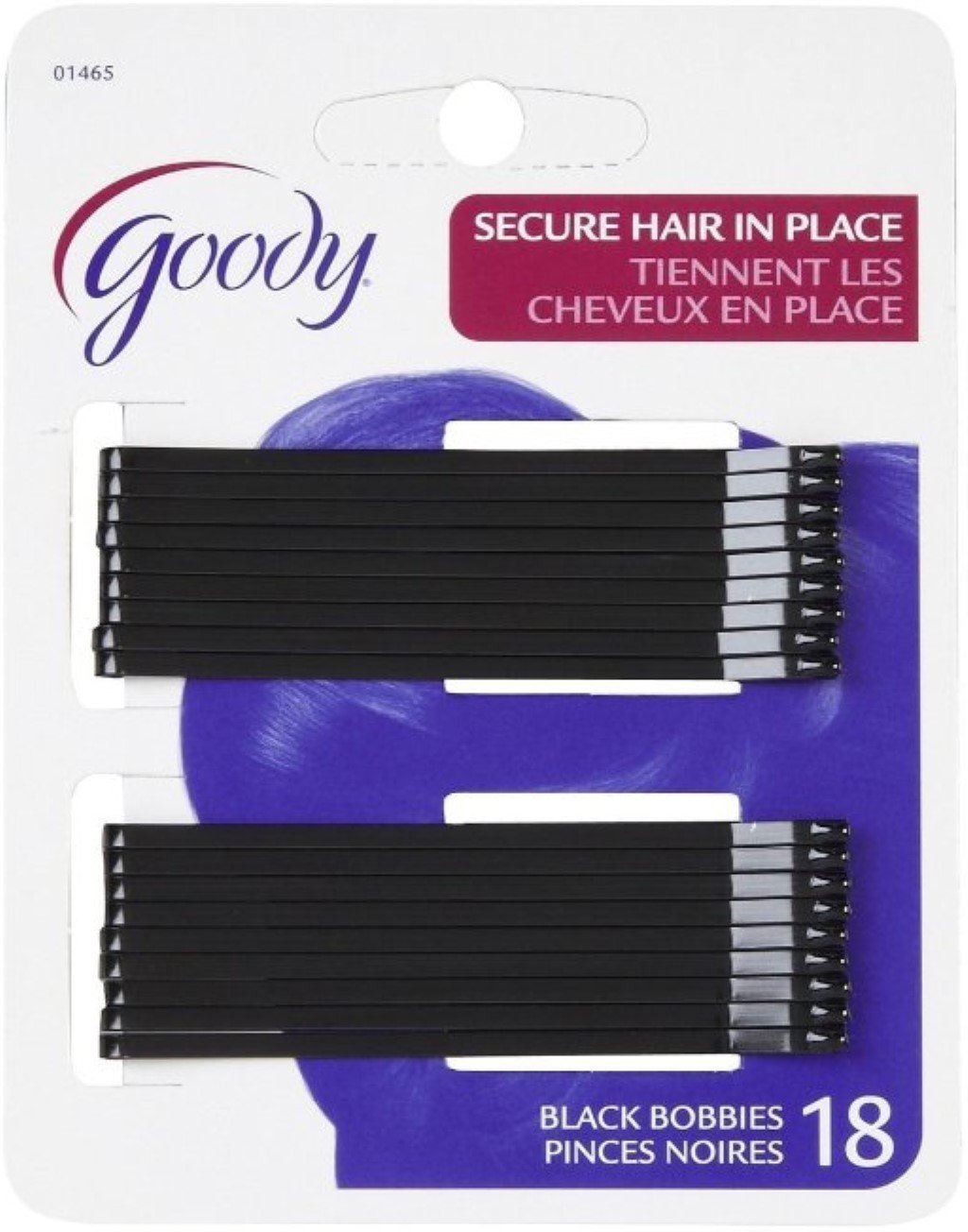 Goody Styling Essentials Bobby Pins, Black, 2.5 Inches 18 ea (Pack of 4)