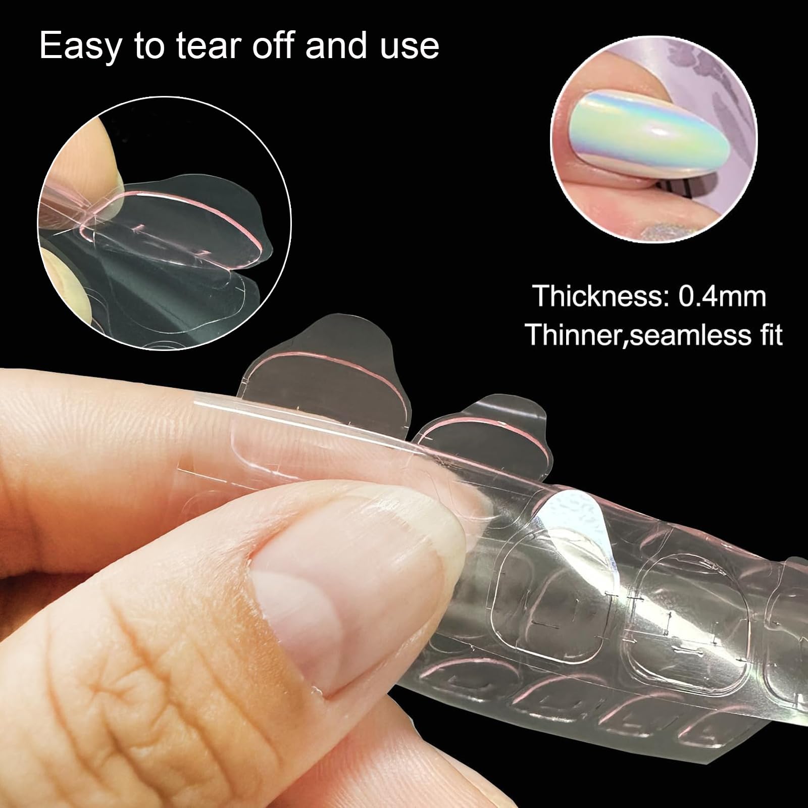 Sawvolker 50 Sheet Nail Adhesives Stickers For False Nail Tips,Jelly Nail Glue Double Sided Nail Adhesive For Press On Nails Sti