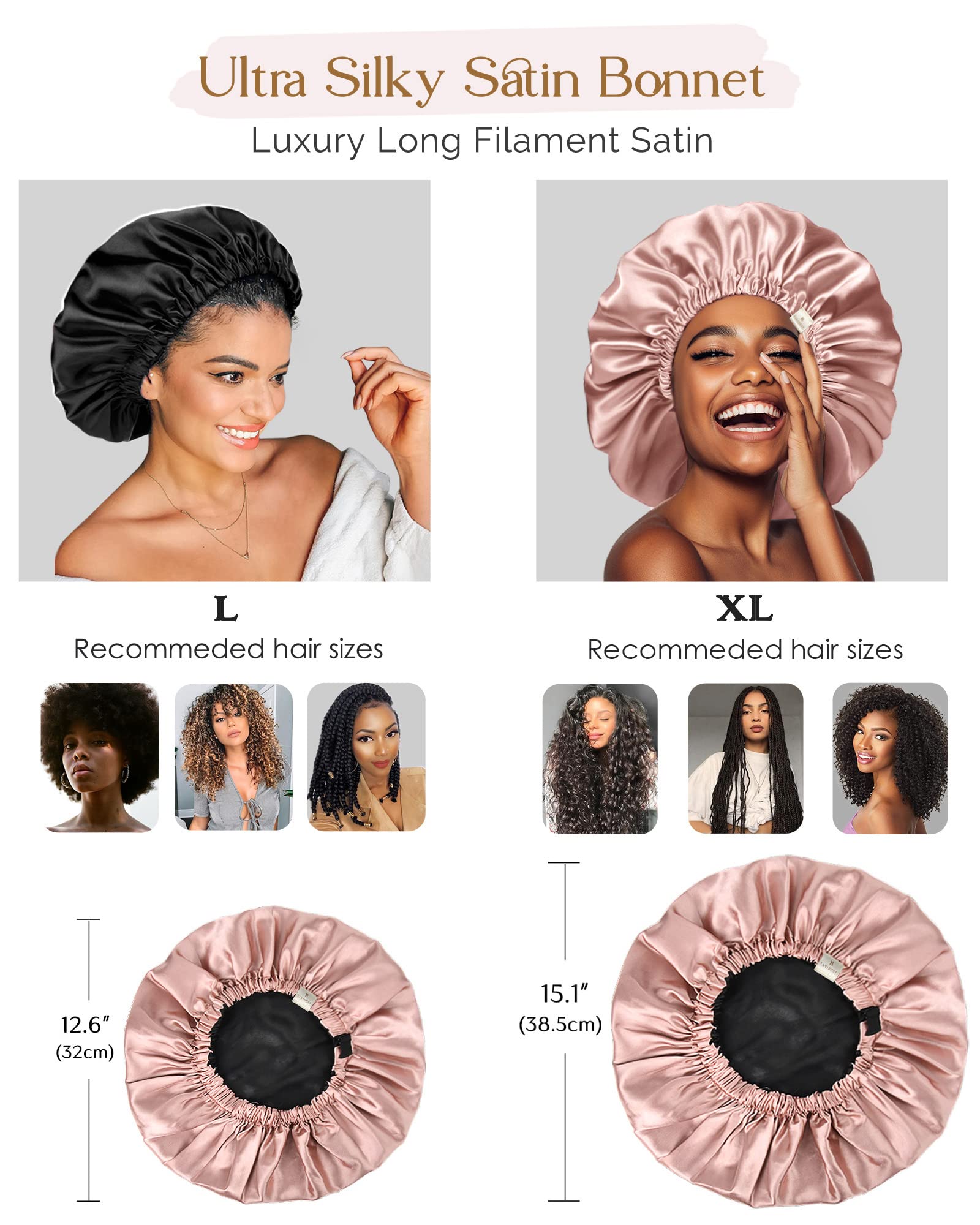 Yanibest Silk Bonnet For Sleeping Satin Bonnet Hair Bonnets For Black Women And Men Double Layer Ajustable Bonnet For Curly Brai