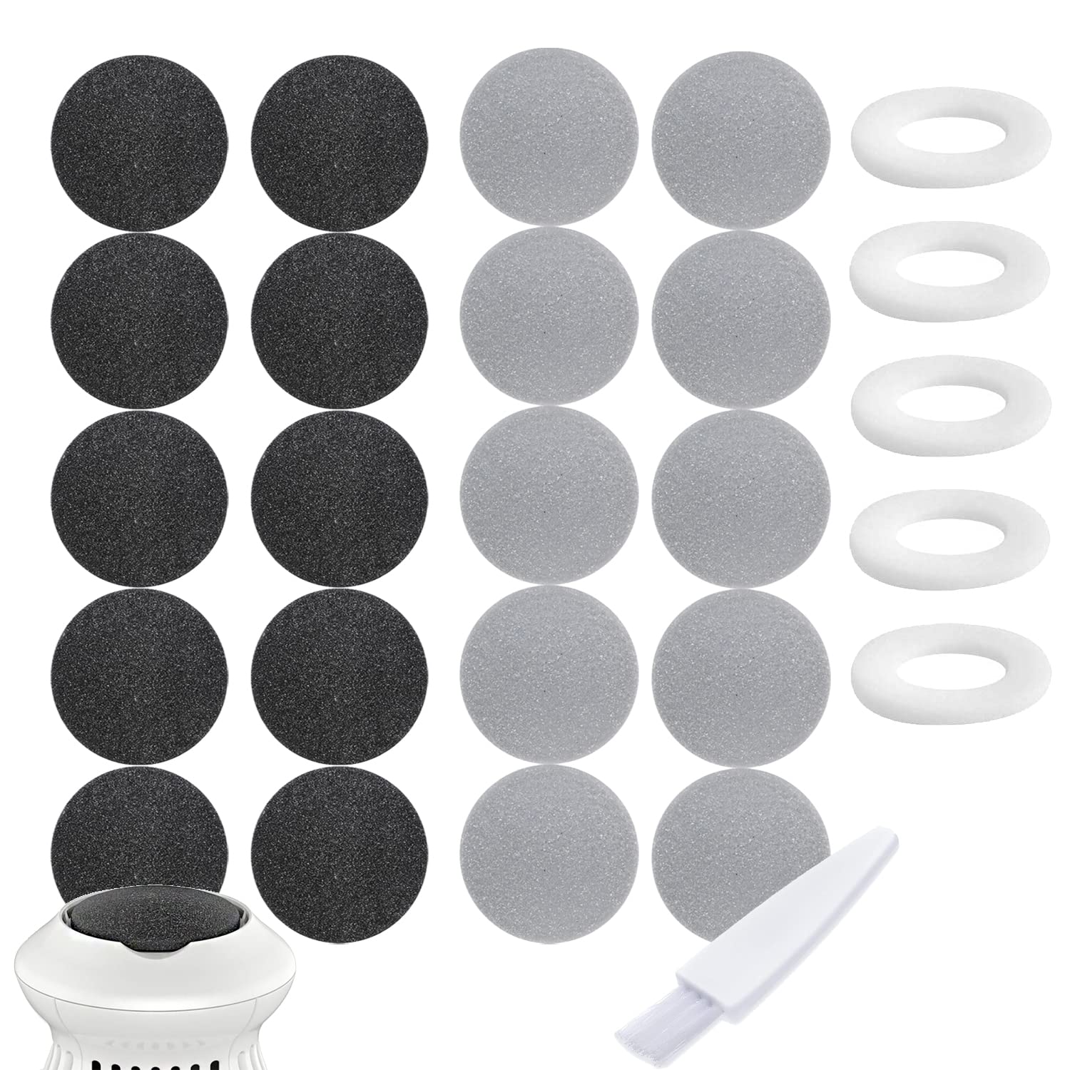 25 Pack Replacement Pads Refills for Pedi Vac Portable Electric Vacuum Callus Remover Foot File for Exfoliation Cracked Heels De