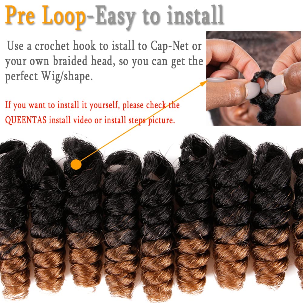 Queentas 3 Packs 8Mm 10Inches Short Crochet Hair For Black Women Saniya Curl Crochet Carrie Curl Synthetic Hair Extensions For B