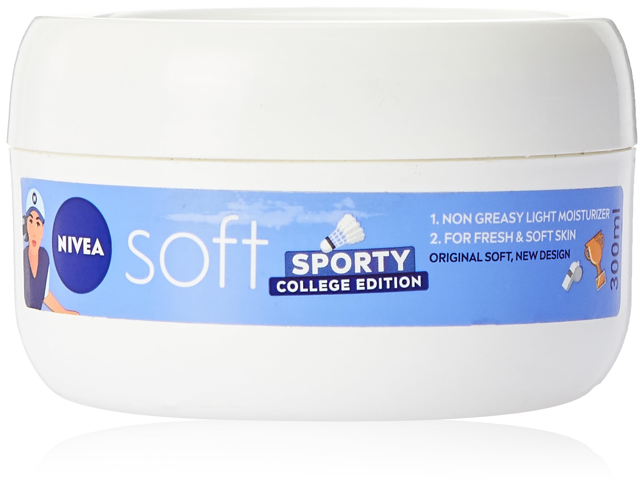 Nivea Soft Sporty College Edition Moisturizer For Face, Hand & Body, Non Sticky Cream, 300 Ml