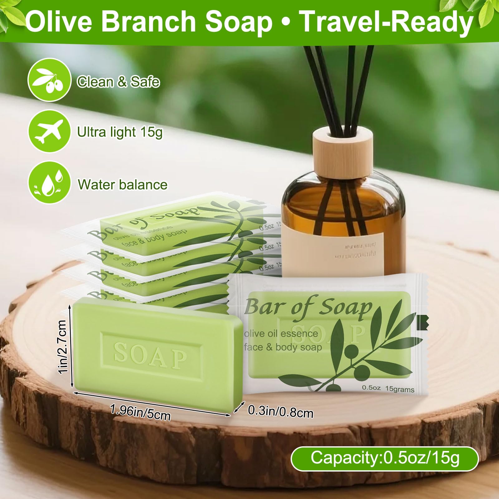 Bulk Bar Soap Travel Olive Oil Soap Bars Bulk 0.5 oz,Guest Soaps Small for Bathroom, Hotel Soap Bars for Hotel Hospitality Homel
