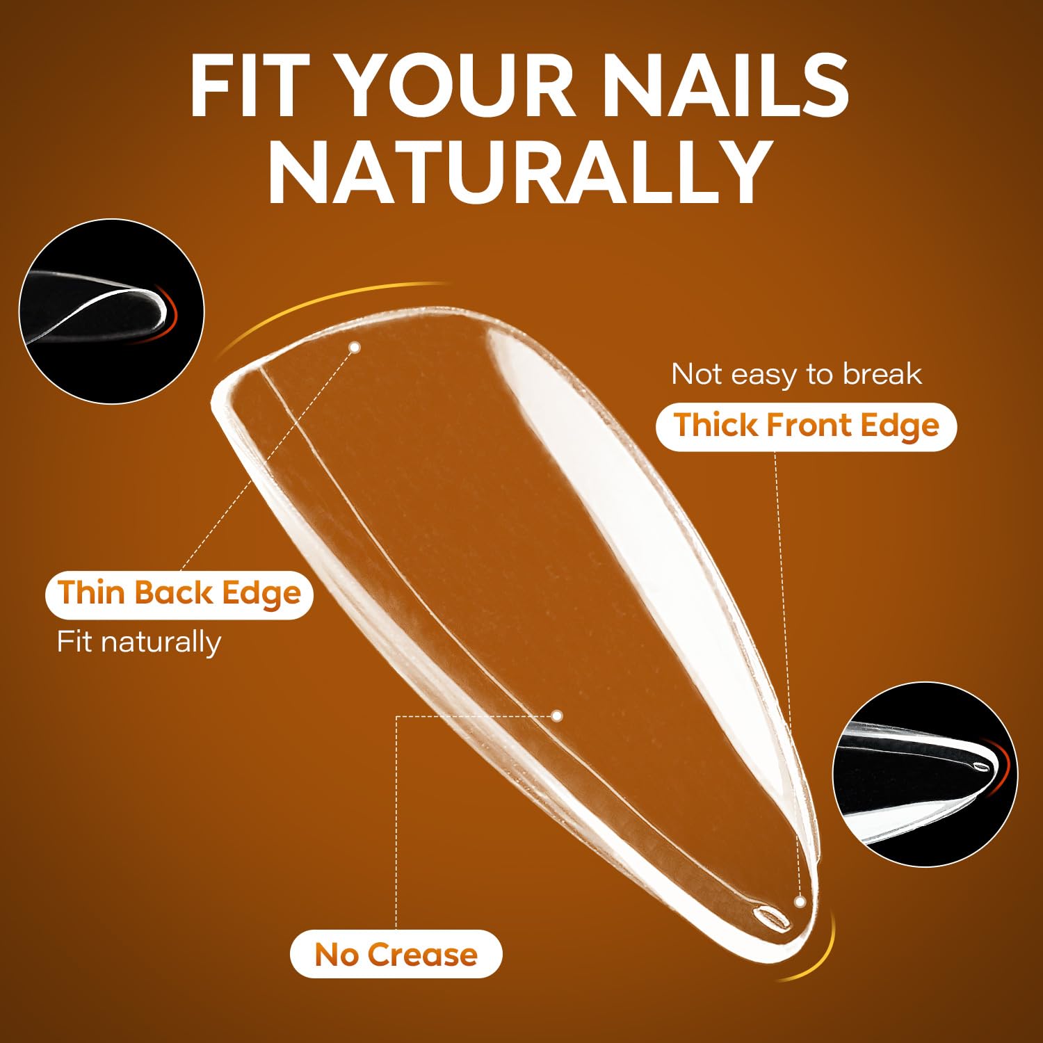 Nicedeco Gel Nail Tips Medium Stiletto Shape Nails, 504Pcs Clear Soft Tips Full Cover False Nails for Gel Nail Extensions Press