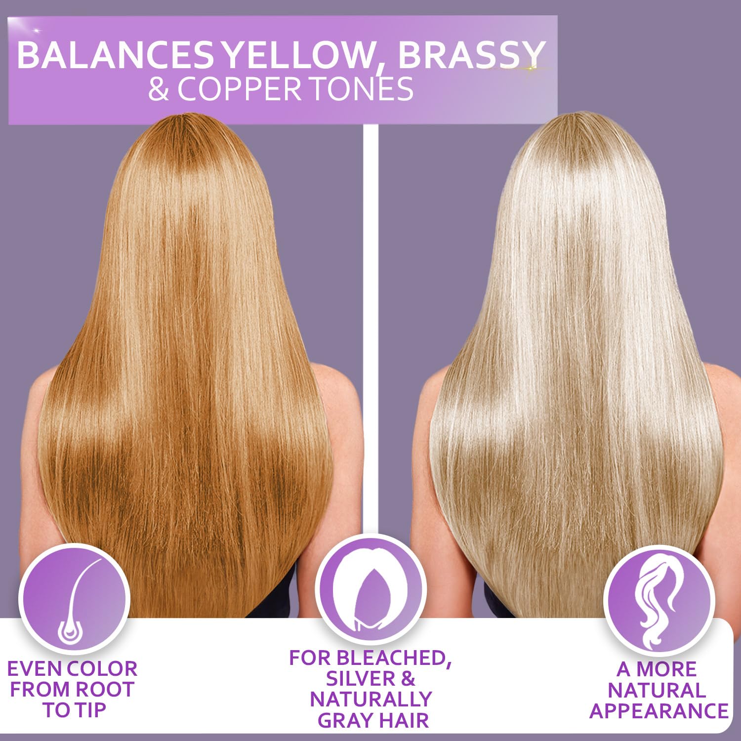 Purple Hair Mask - Deep Conditioner And Toner For Blonde, Brassy Hair - Hydrating Repair And After Bleach Treatment For Damaged
