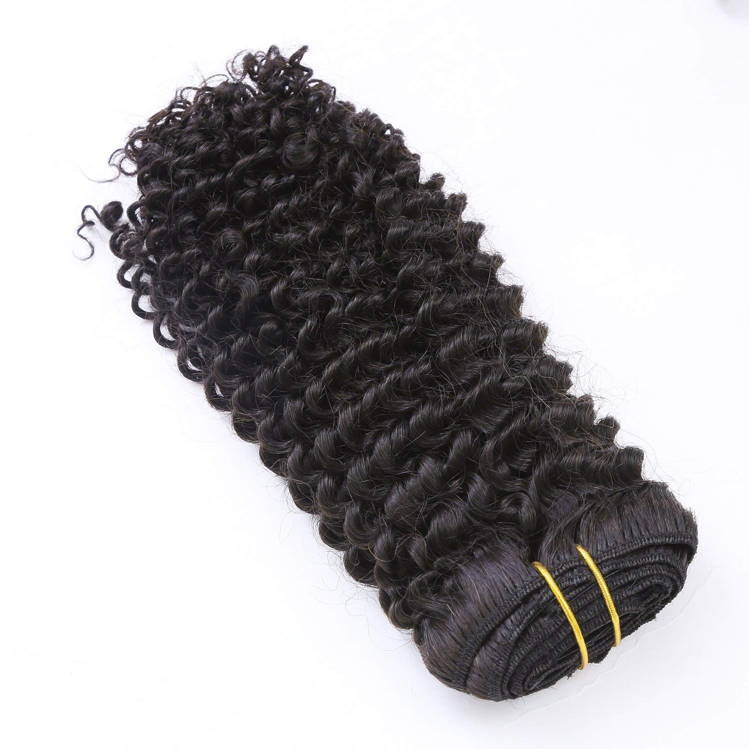 Loxxy Kinky Curly Clip In Hair Extensions #1B Black Women Real Human Hair,Double Weft 3B 3C Curly Hair Clip In Extensions 100% R