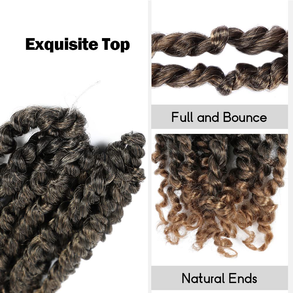 Wudas Short Passion Twist Hair 10 Inch Pre-Twisted Passion Twists Crochet Hair Ombre Honey Blonde Pre-Looped Synthetic Crochet B