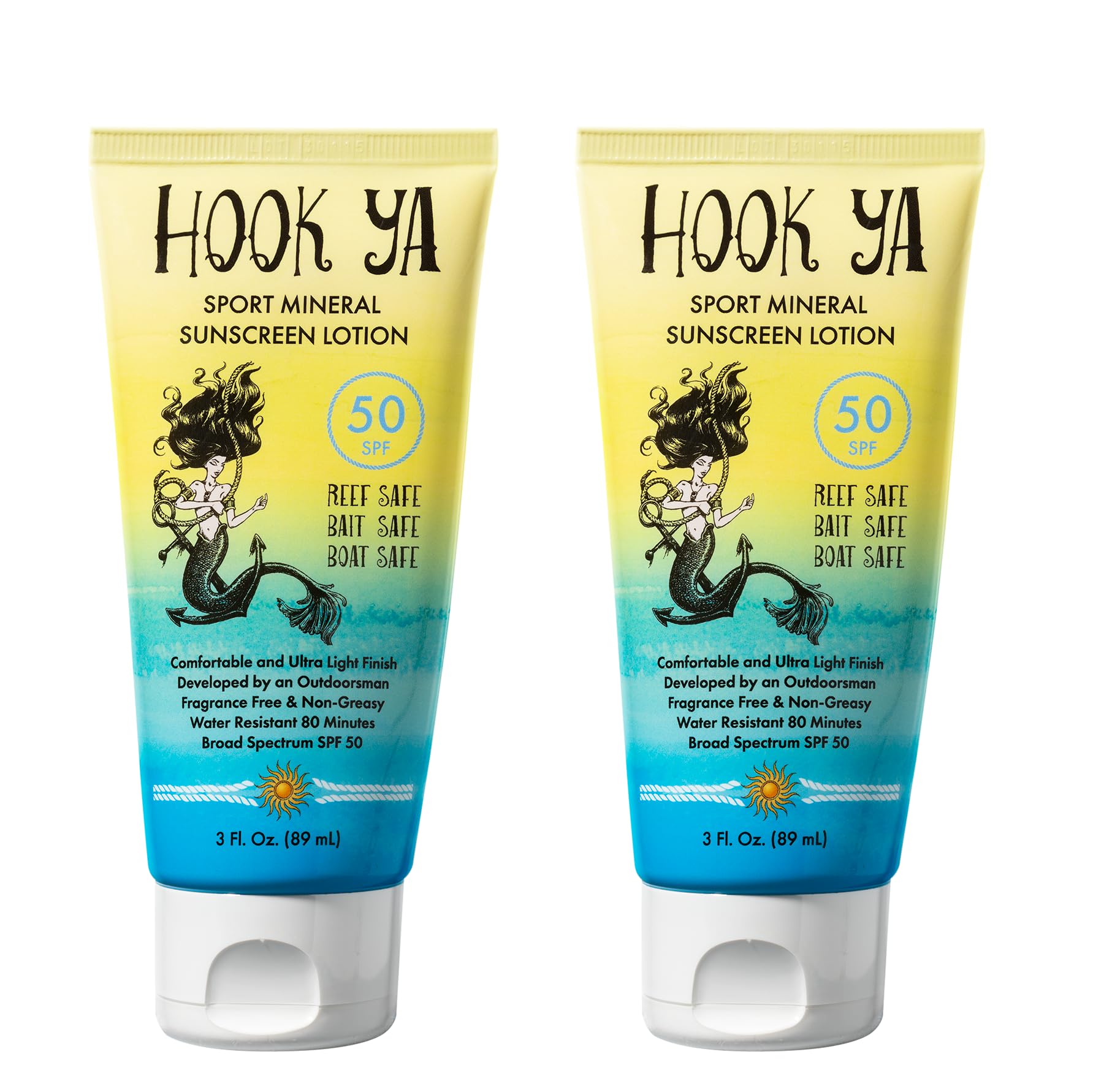 Hawaii Reef Compliant, Non-Nano Mineral Sunscreen 3Oz Travel Size, (2) Pack 6Oz Total, Uva/Uvb Protection, Octinoxate & Oxybenzo