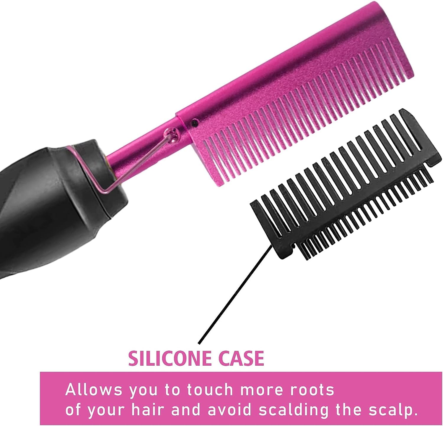 Goiple Hot Comb Straightener For Wigs And Natural Hair - Ceramic Electric Hair Straightening Comb, Curling Iron & Pressing Combs