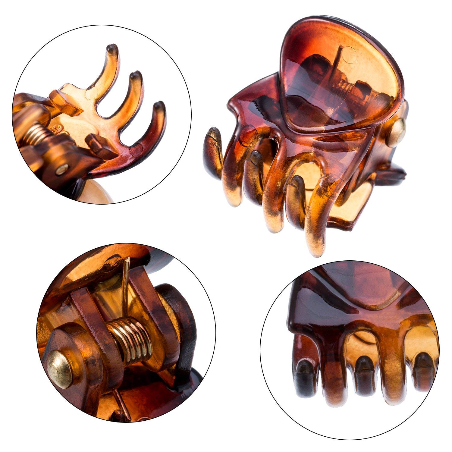 24 Pcs Small Mini Hair Clips Tiny Hair Claws Pins Clamps Plastic For Women Hair (Brown)