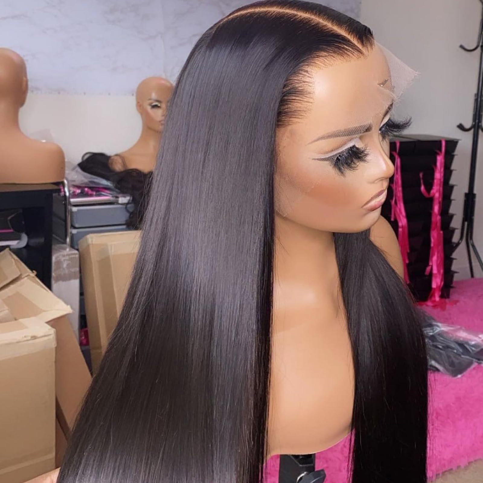 BEEOS Ultra-fitted 13x6 Full Frontal SKINLIKE Real HD Lace Wig, 250% Density 0.10mm Ultra-thin Invisible HD Lace Pre Plucked Ble