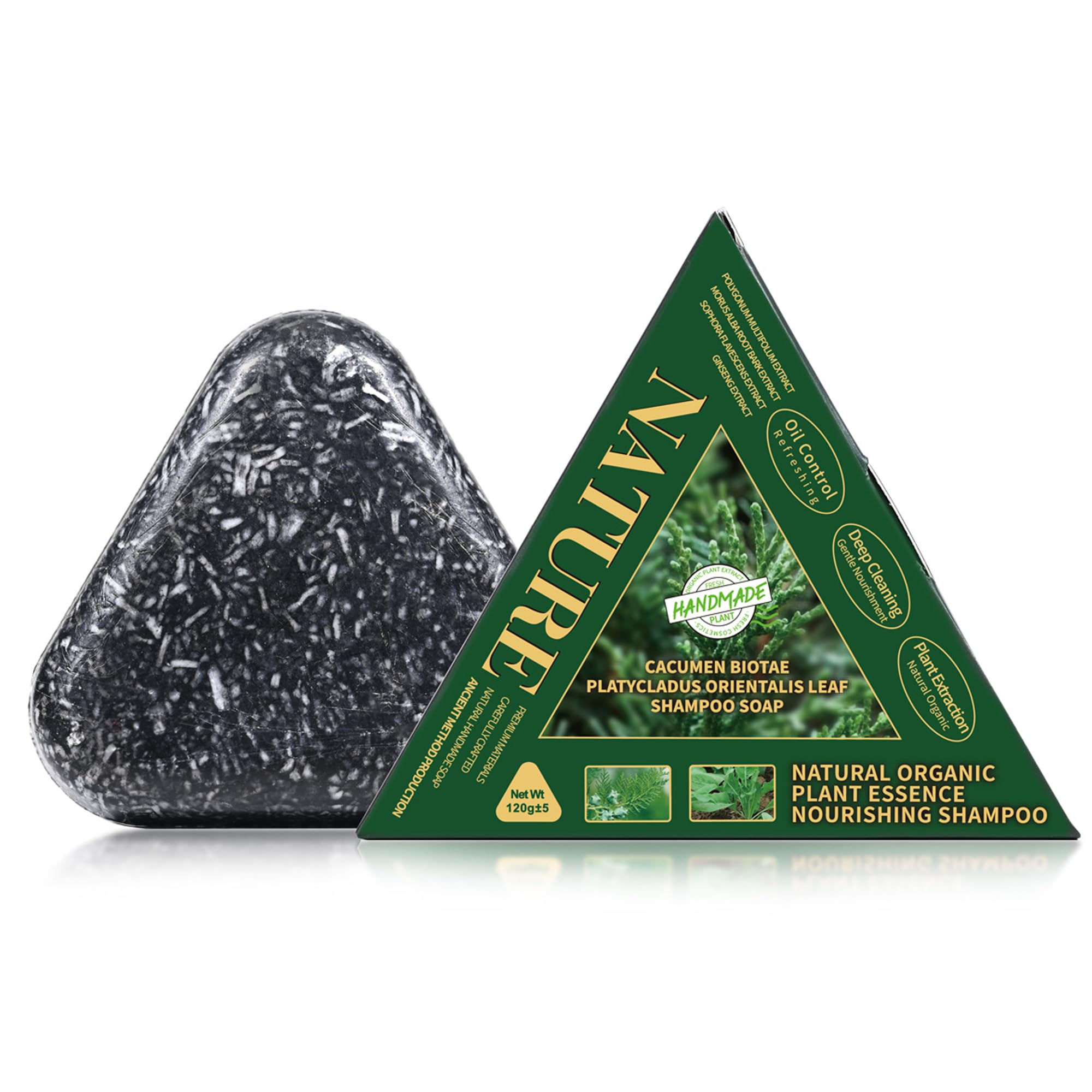 BEUKING Black Ganoderma & Black Rice Shampoo Bar for Deep Cleansing & Oil Control, Repairs Dry Damaged Hair, Hydrating Hair Care
